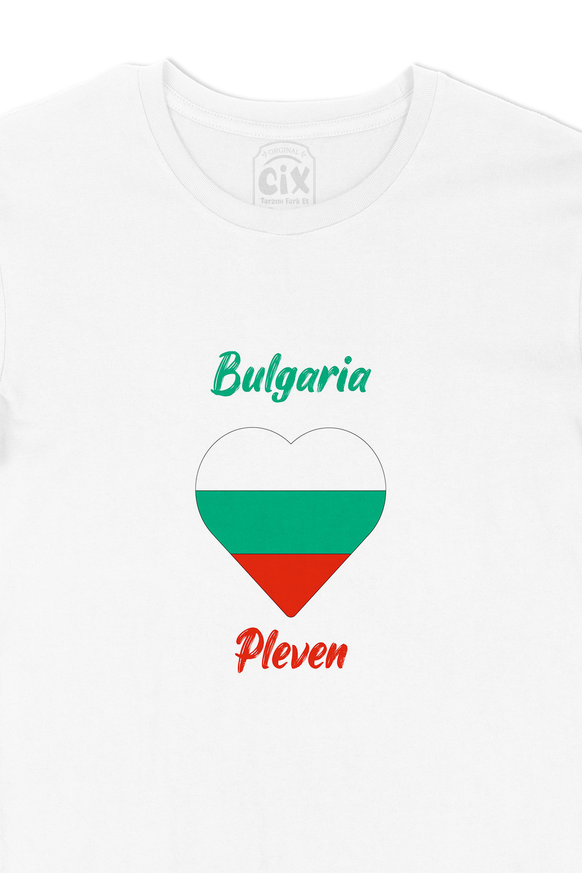 Pleven Bulgaristan Bayraklı Kalpli Tişört