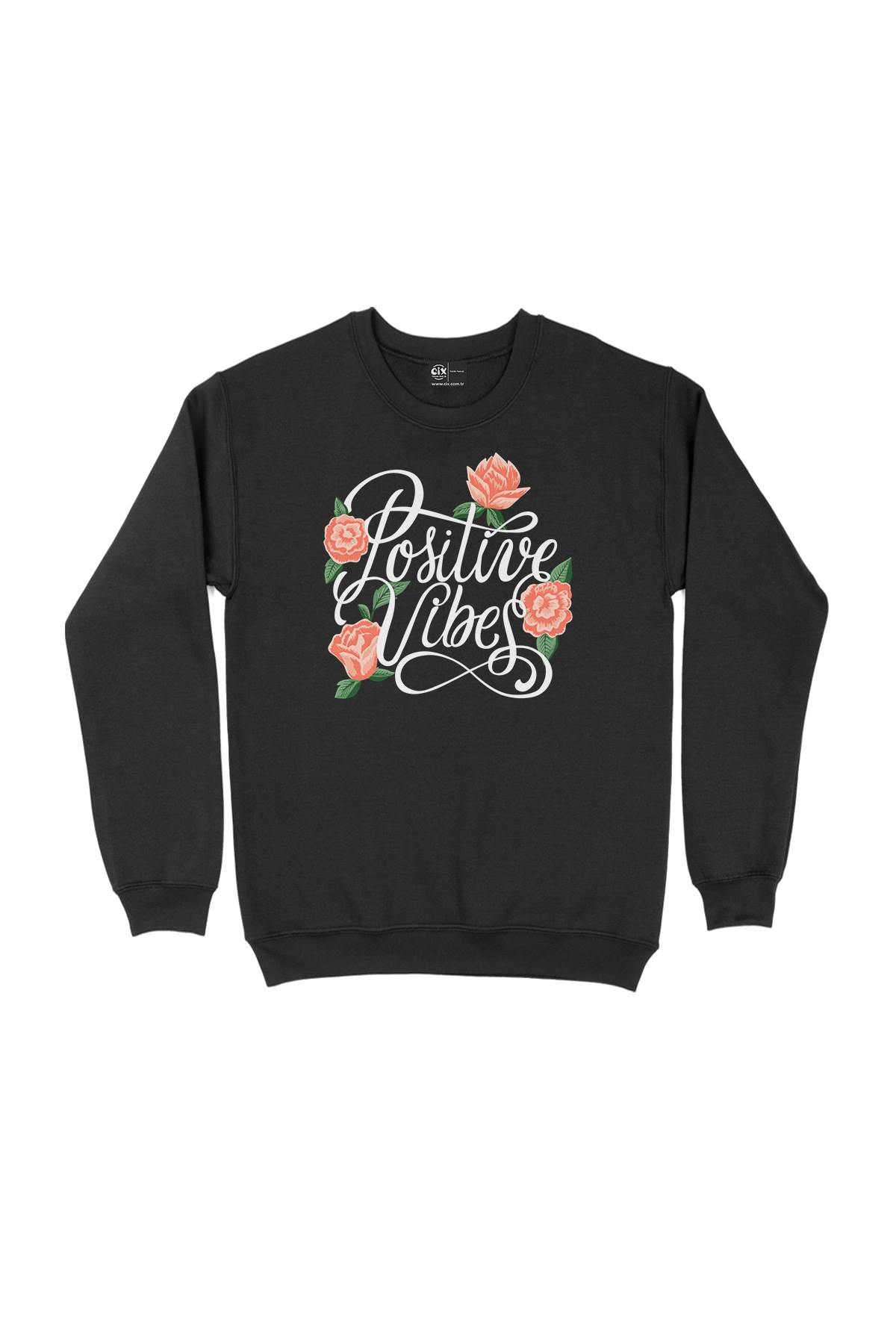 Positive Vibes Siyah Sweatshirt