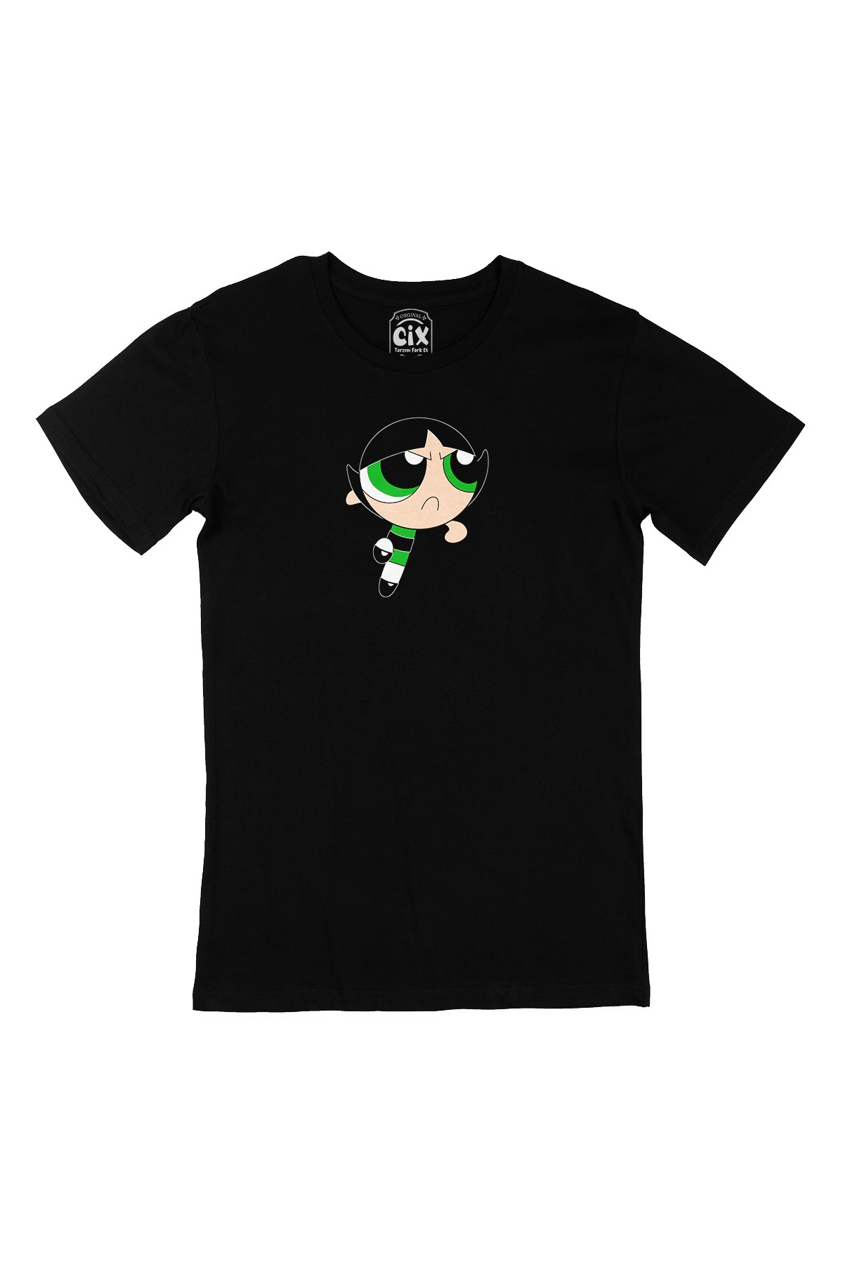 Powerpuff Girls Butter Cup Siyah Tişört