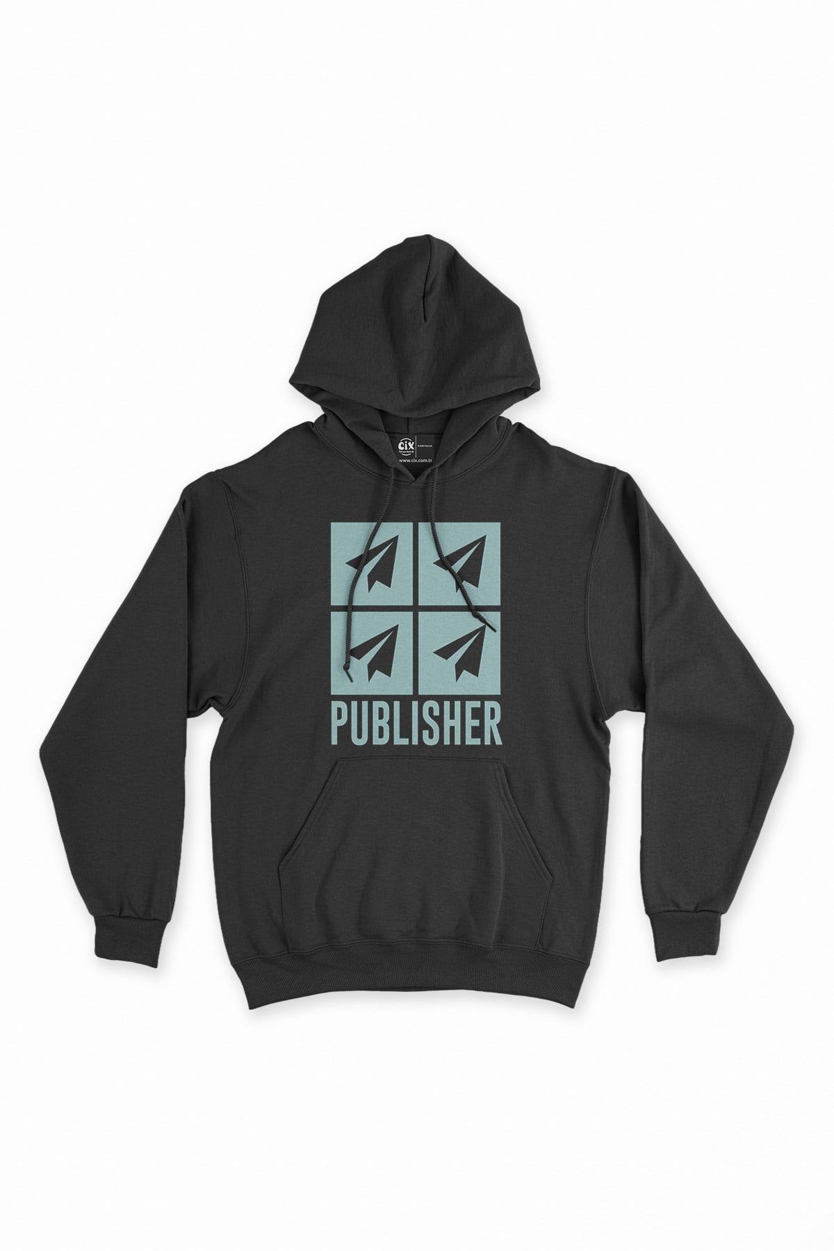 Publisher Siyah Kapşonlu Sweatshirt Hoodie