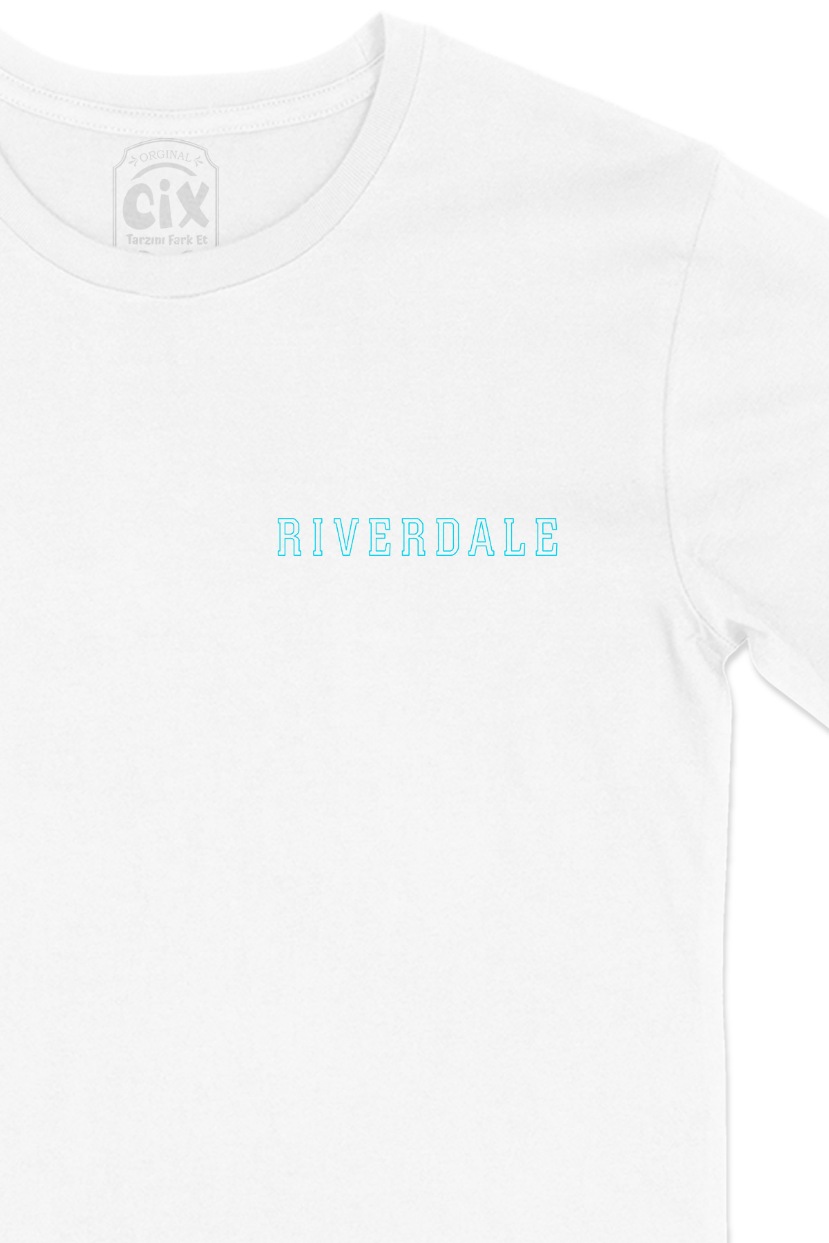 Riverdale Cep Logo Tasarımlı Beyaz Tişört
