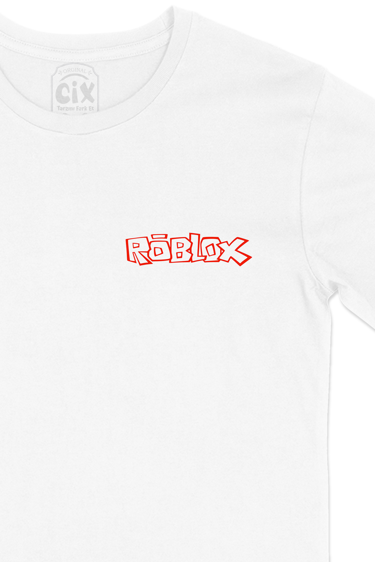 Roblox Cep Logo Tasarımlı Beyaz Tişört