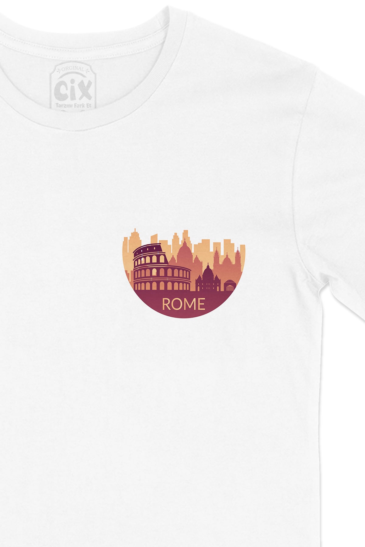Roma Cep Logo Tasarımlı Beyaz Tişört