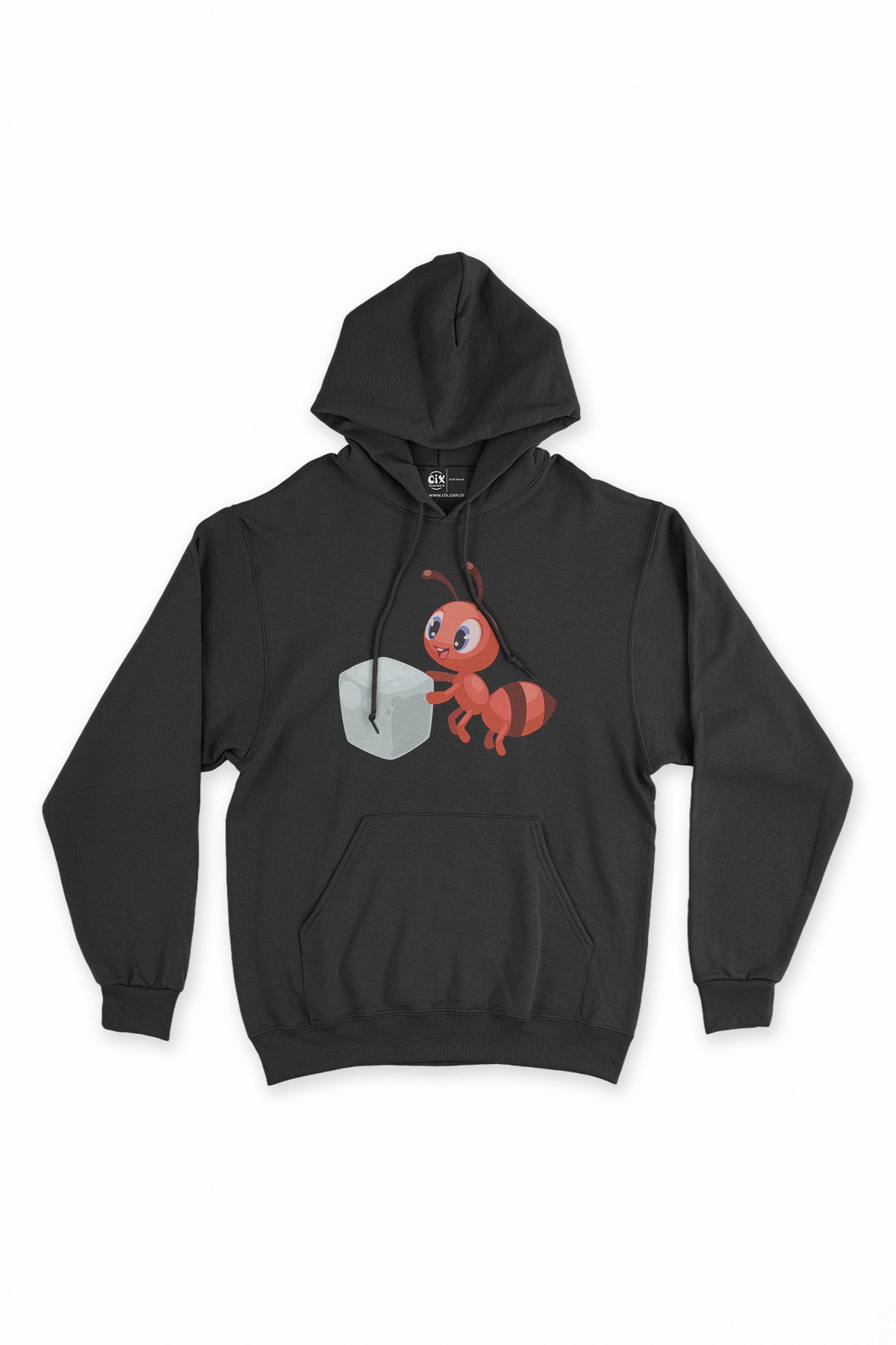 Şeker Karınca Siyah Kapşonlu Sweatshirt Hoodie