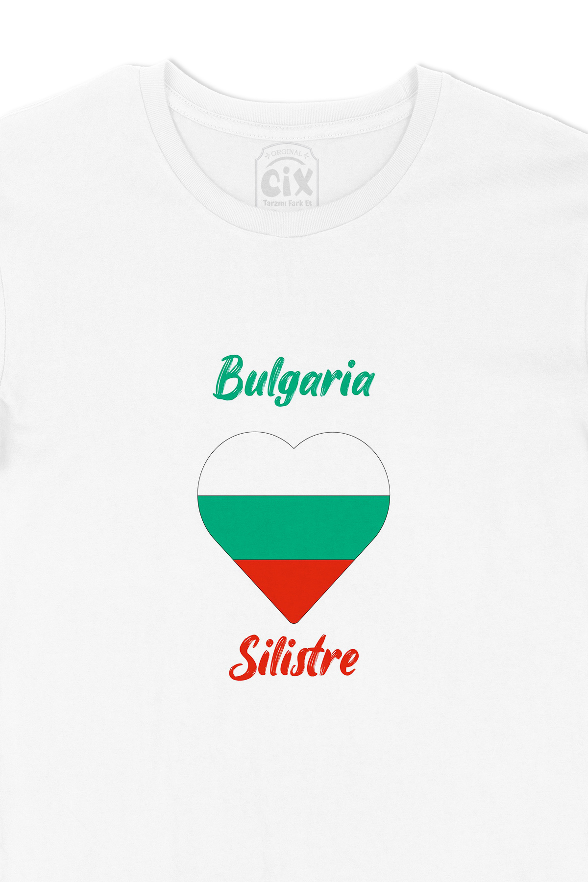 Silistre Bulgaristan Bayraklı Kalpli Tişört