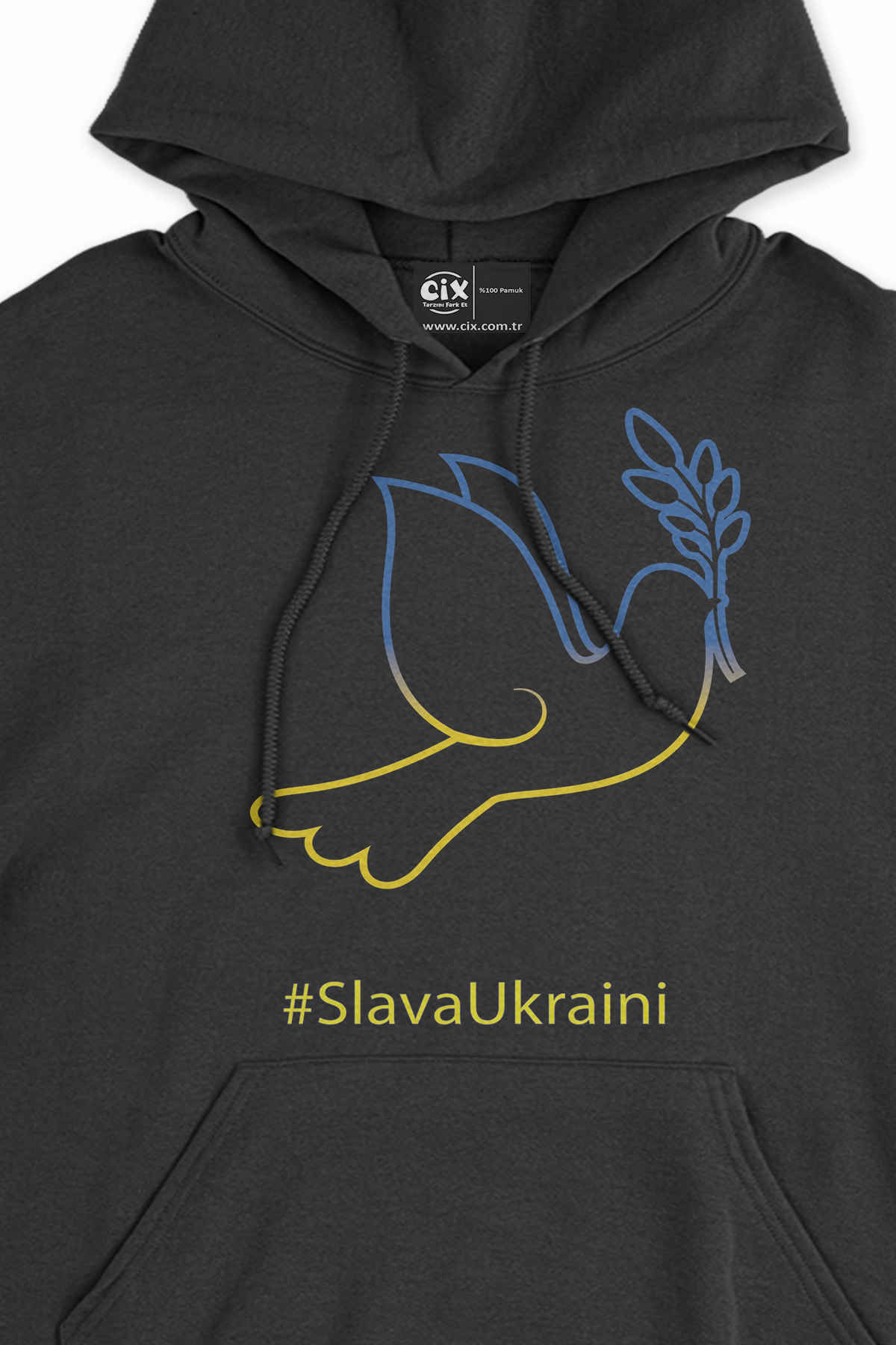 Slava Ukraini Logo Siyah Sweatshirt Hoodie