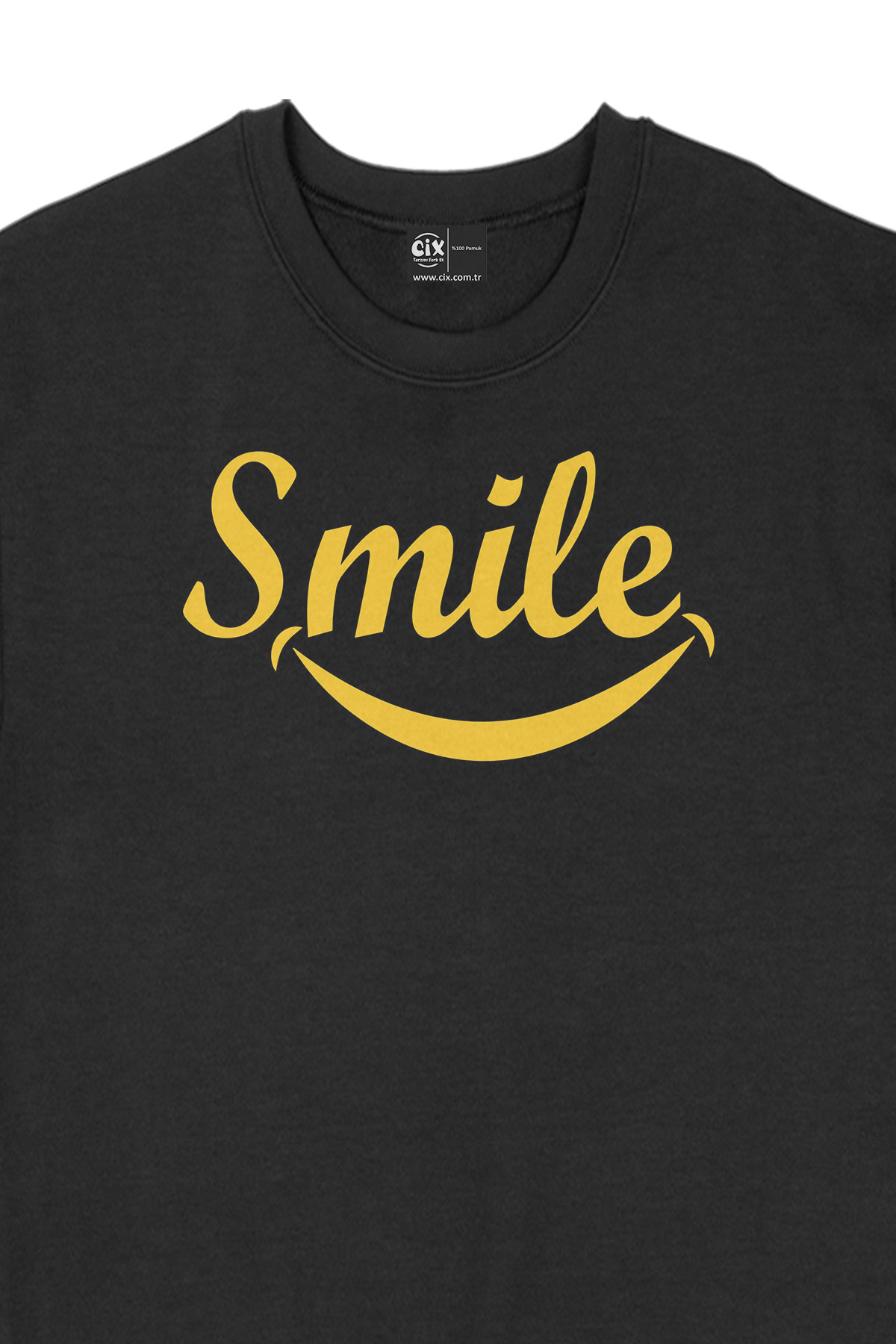 Smile Gülümse Siyah Sweatshirt