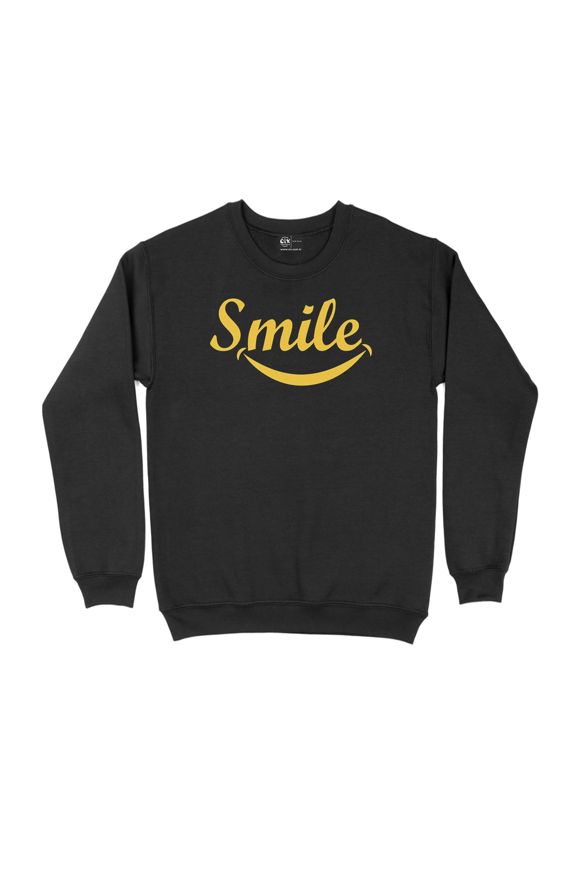 Smile Gülümse Siyah Sweatshirt