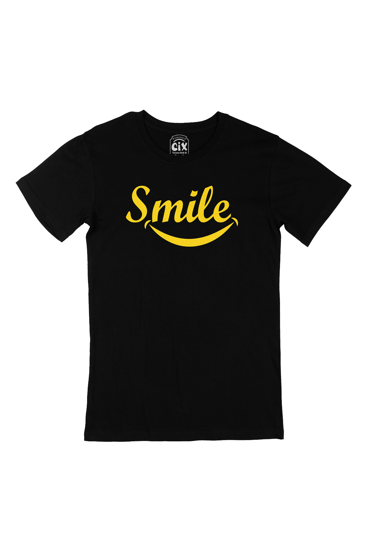 Smile Gülümse Siyah Tişört