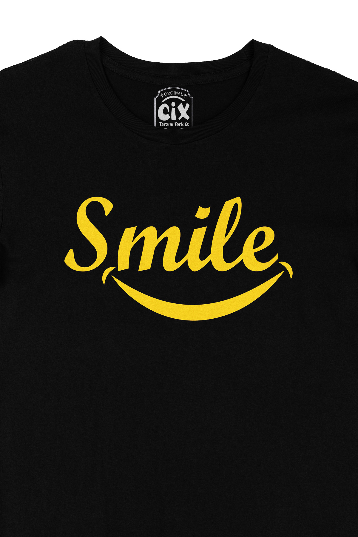 Smile Gülümse Siyah Tişört