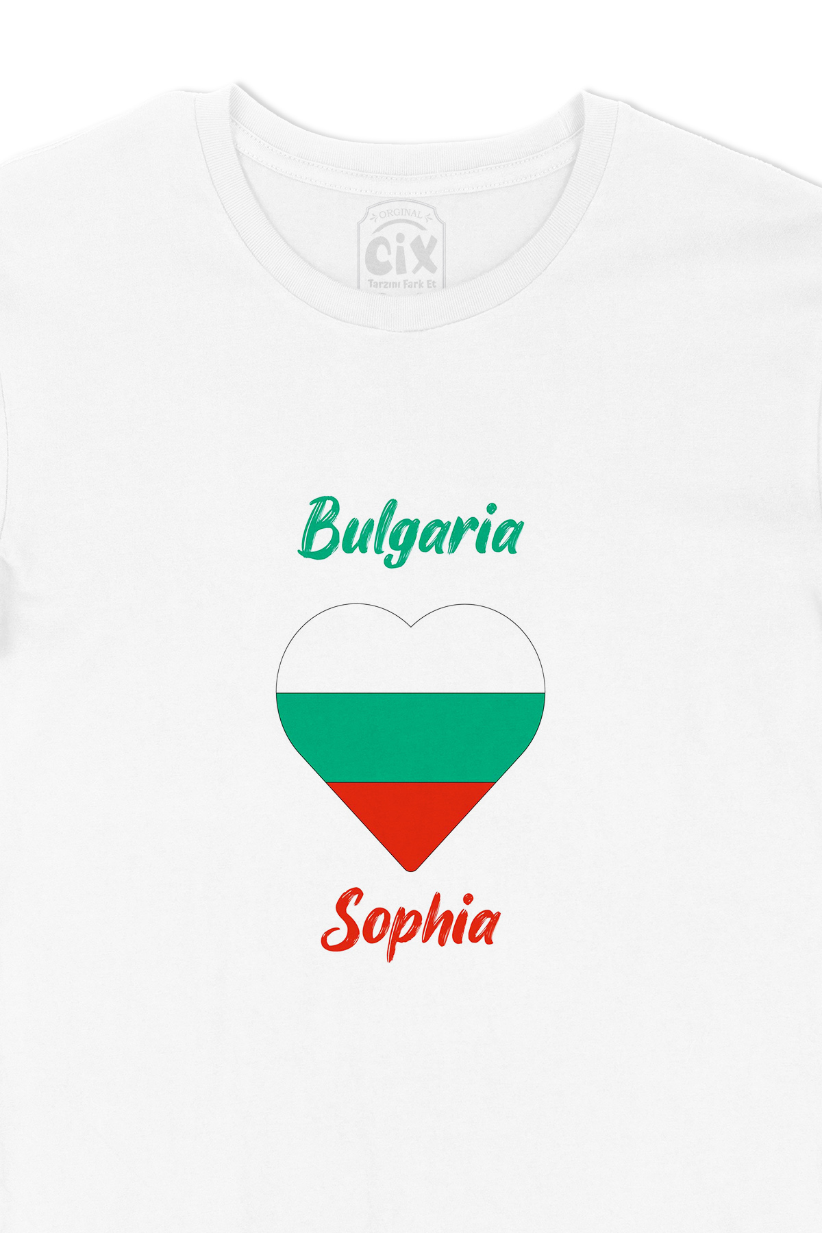 Sofya Bulgaristan Bayraklı Kalpli Tişört