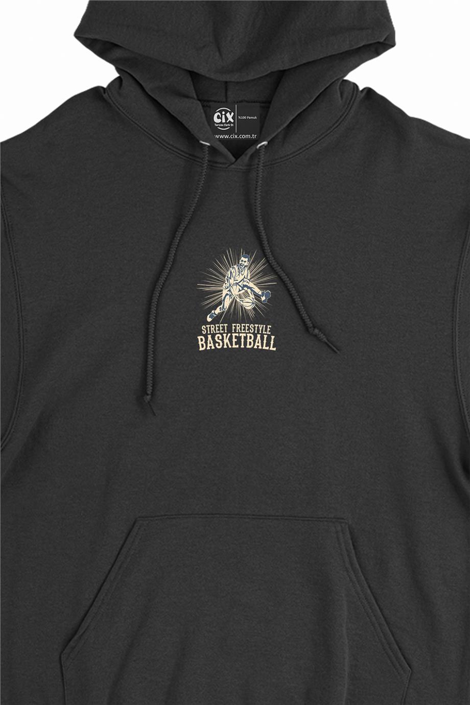 Sokak Basketbolu Minimal Kapşonlu Sweatshirt Hoodie