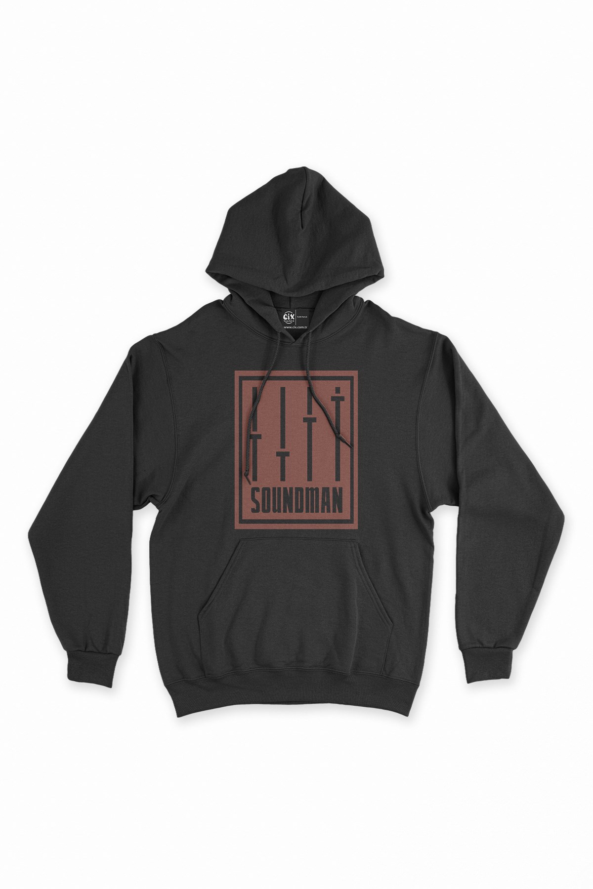 Sound Man Siyah Kapşonlu Sweatshirt Hoodie