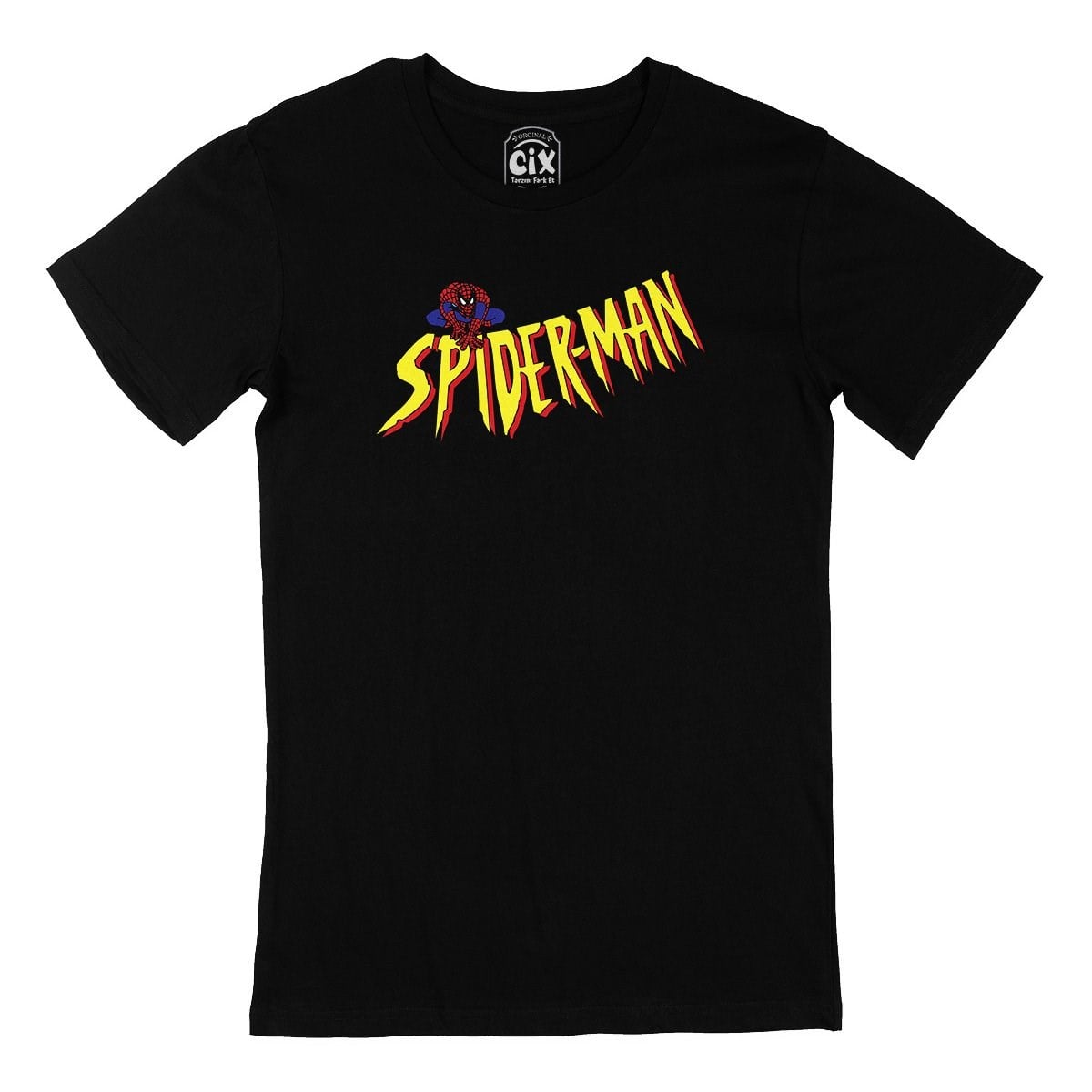 Spiderman Logolu Siyah Tişört