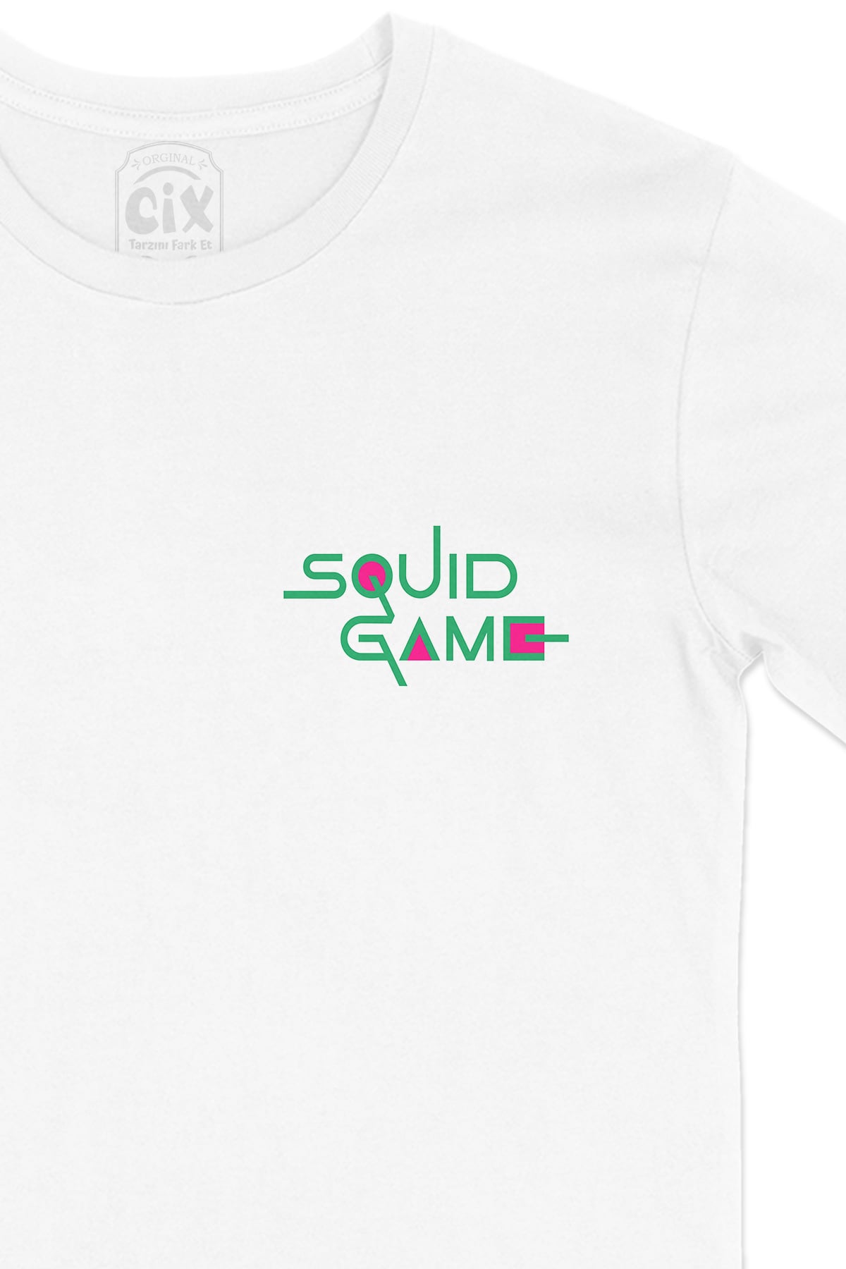 Squid Game Cep Logo Tasarımlı Beyaz Tişört