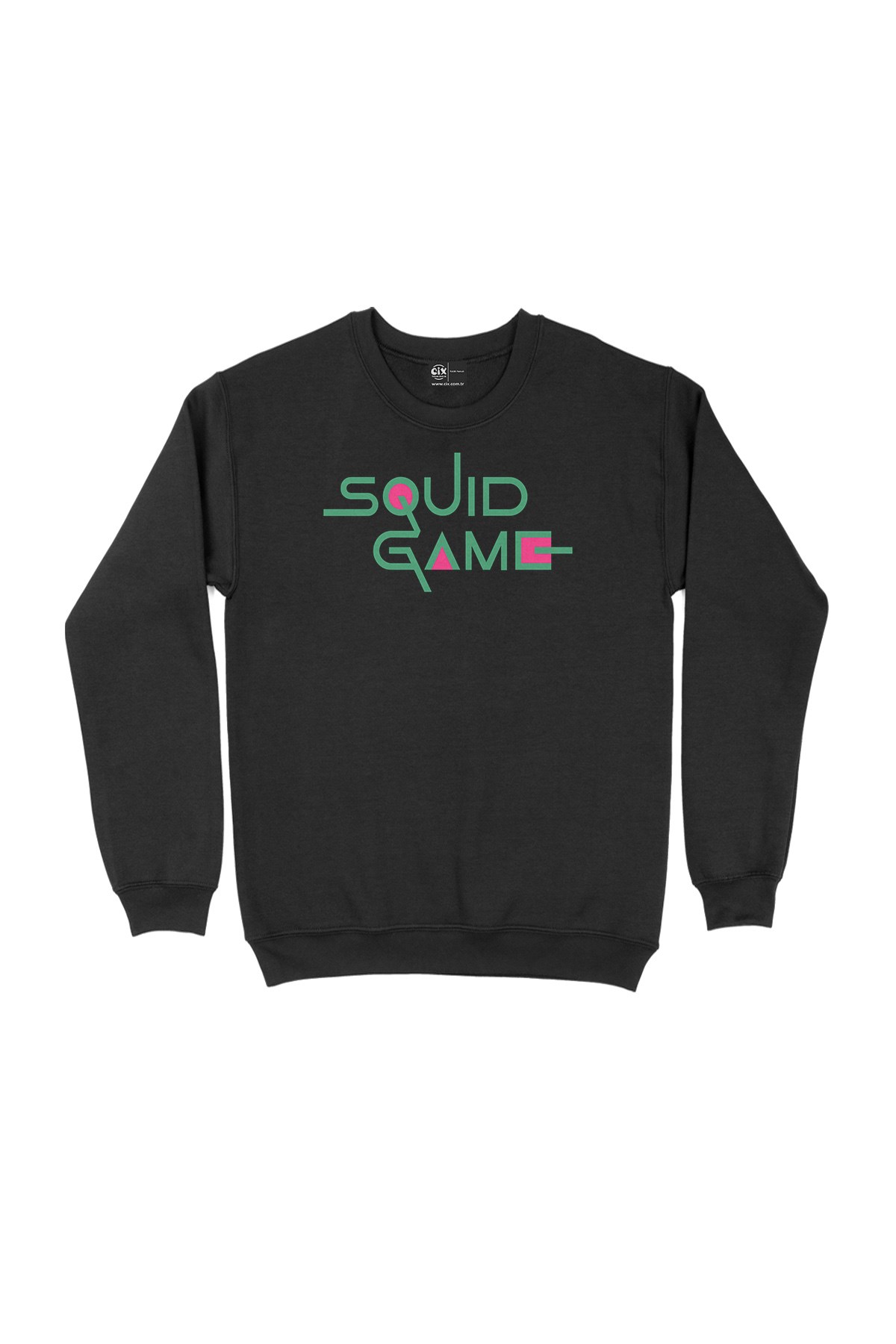 Squid Game Yazılı Siyah Sweatshirt 