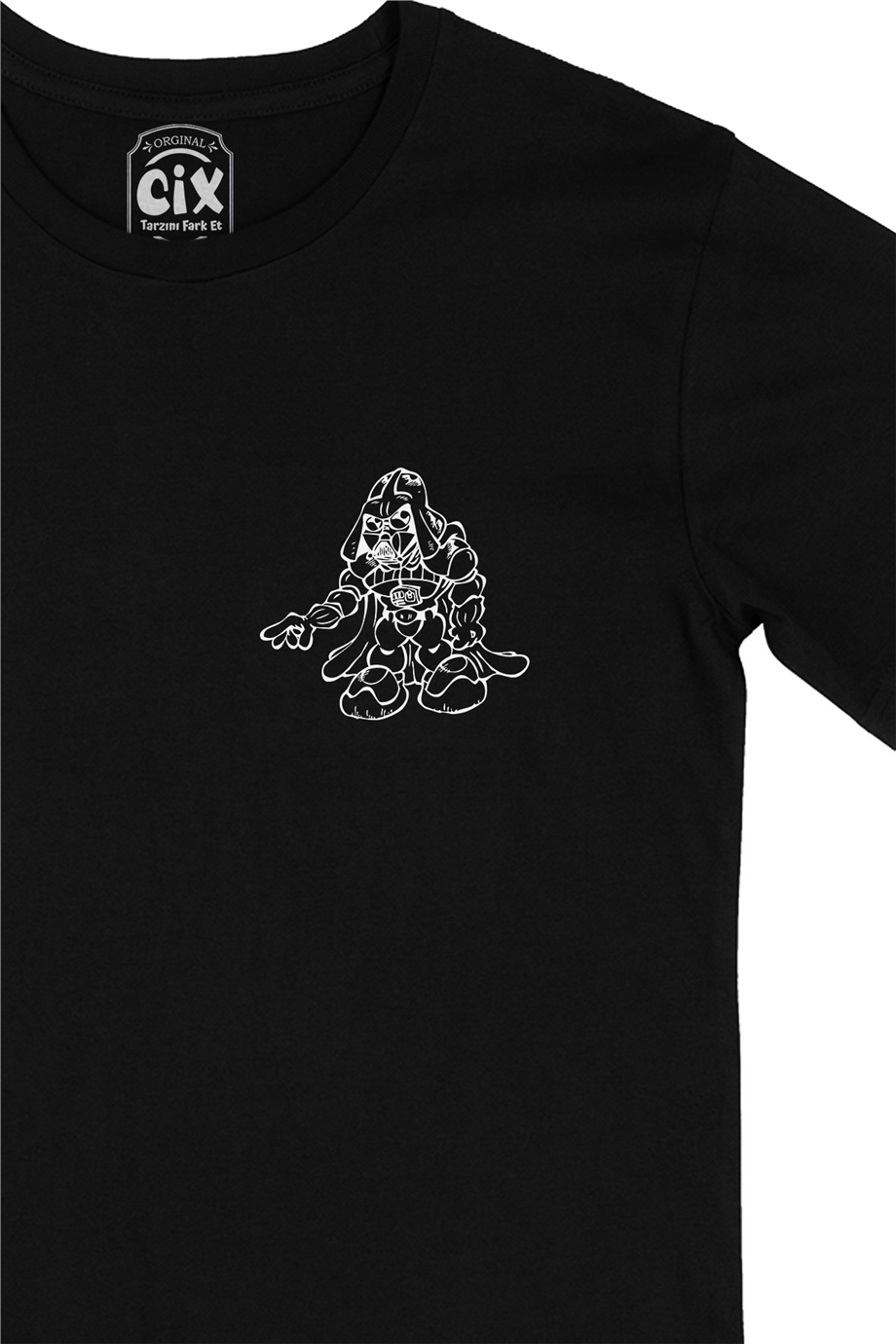 Star Wars Vader Cep Logo Tasarımlı Siyah Tişört