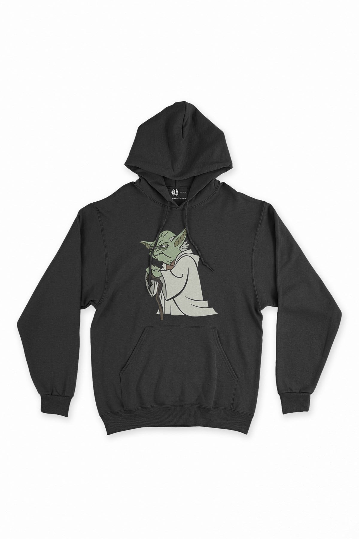 Star Wars Yoda Siyah Kapşonlu Sweatshirt Hoodie