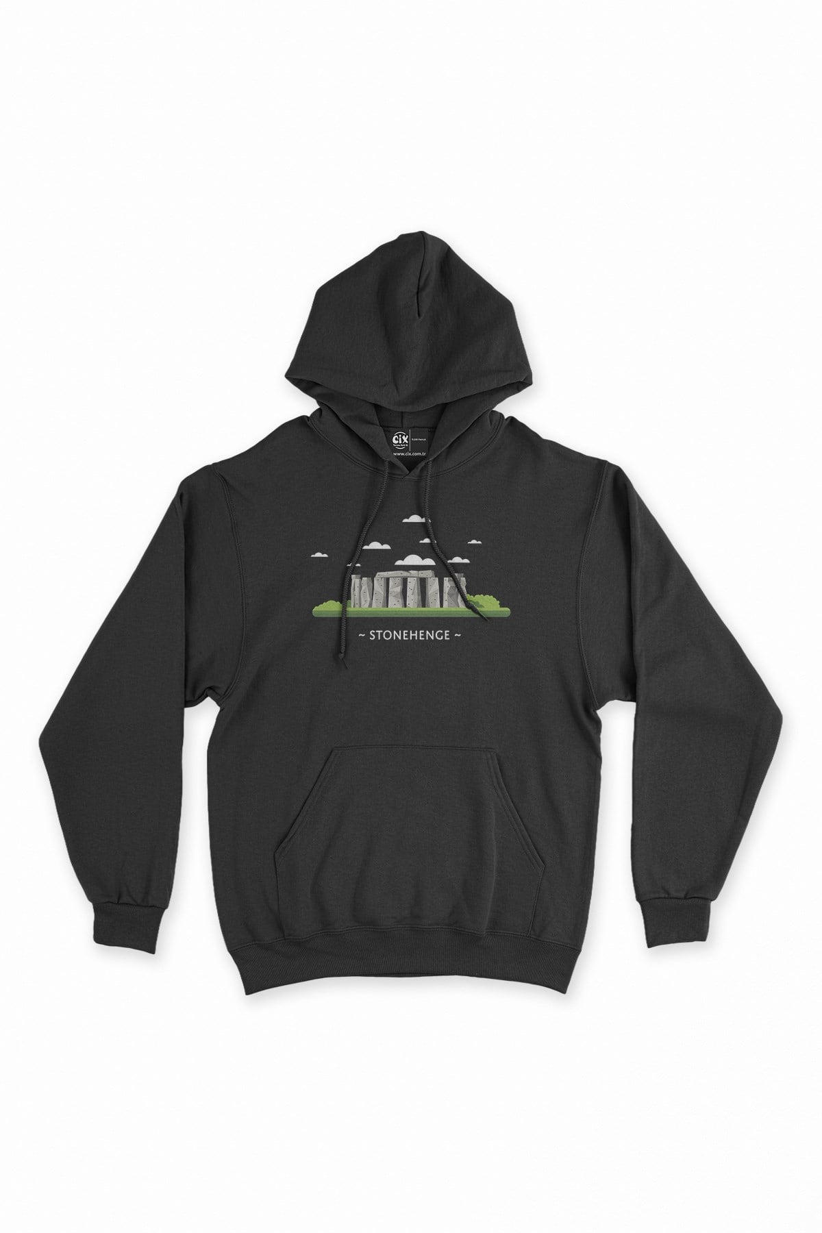 Stonehenge Siyah Kapşonlu Sweatshirt Hoodie