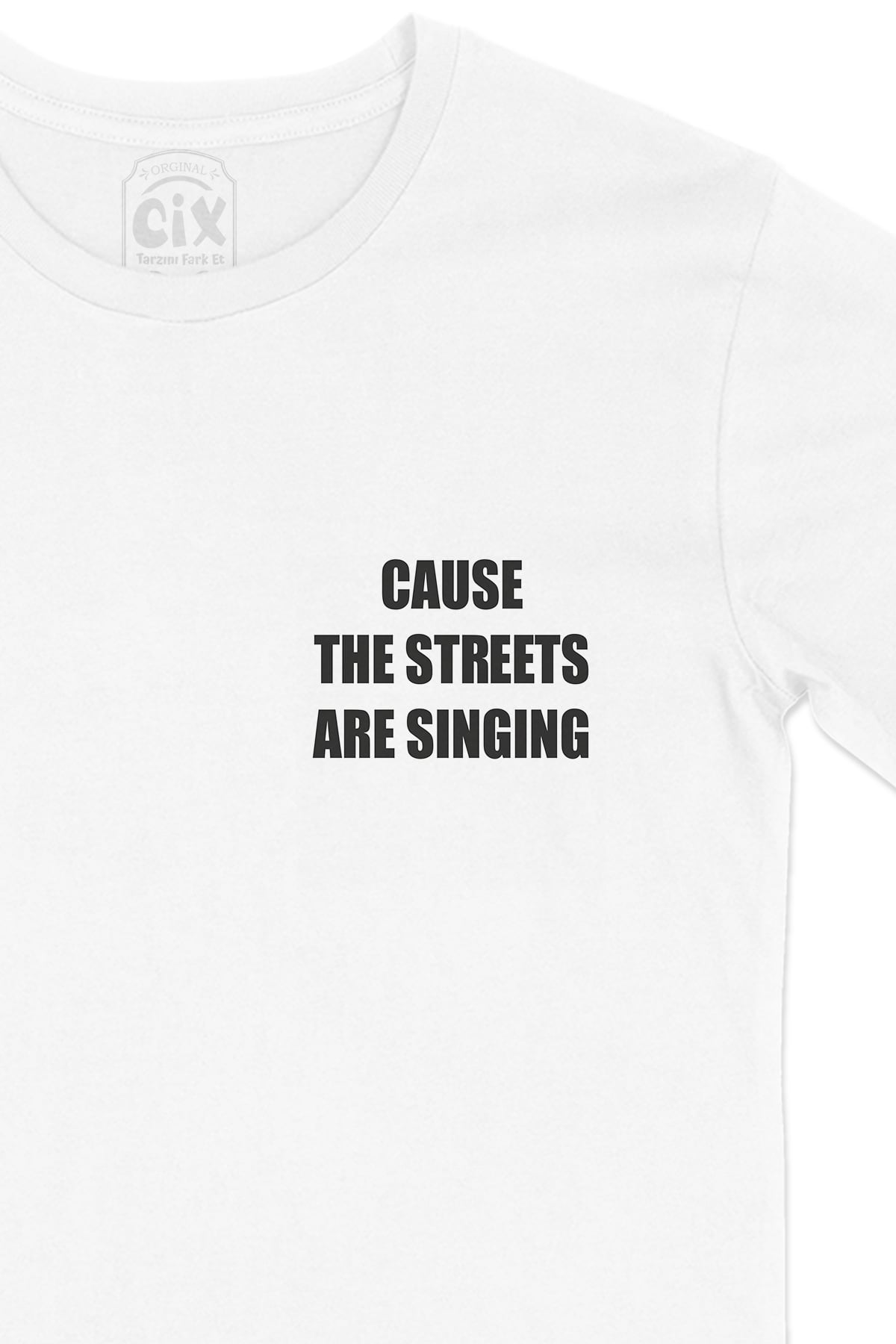 Streets Are Singing Cep Logo Tasarımlı Beyaz Tişört