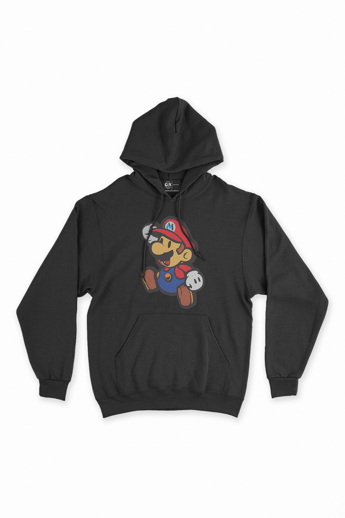 Süper Mario Siyah Kapşonlu Sweatshirt Hoodie