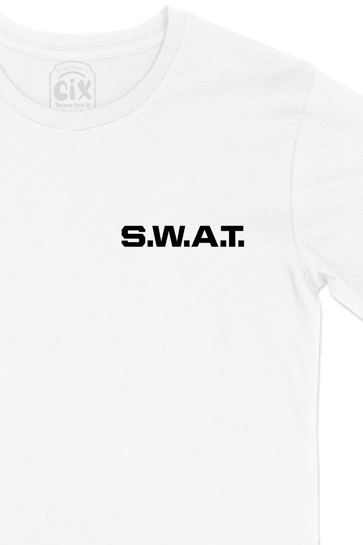 SWAT Cep Logo Tasarımlı Beyaz Tişört