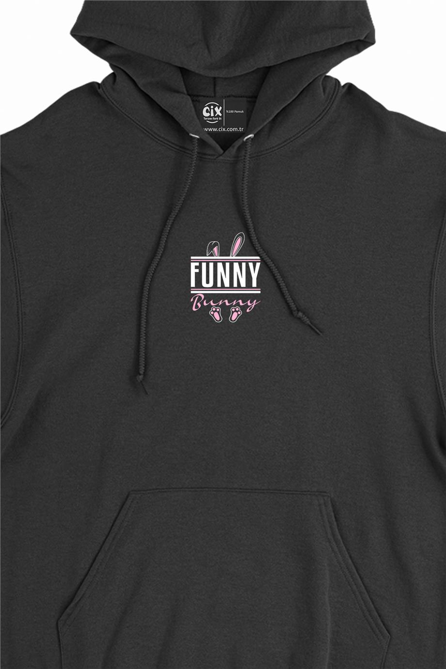 Sweet Bunny Funny Tavşan Minimal Kapşonlu Sweatshirt Hoodie