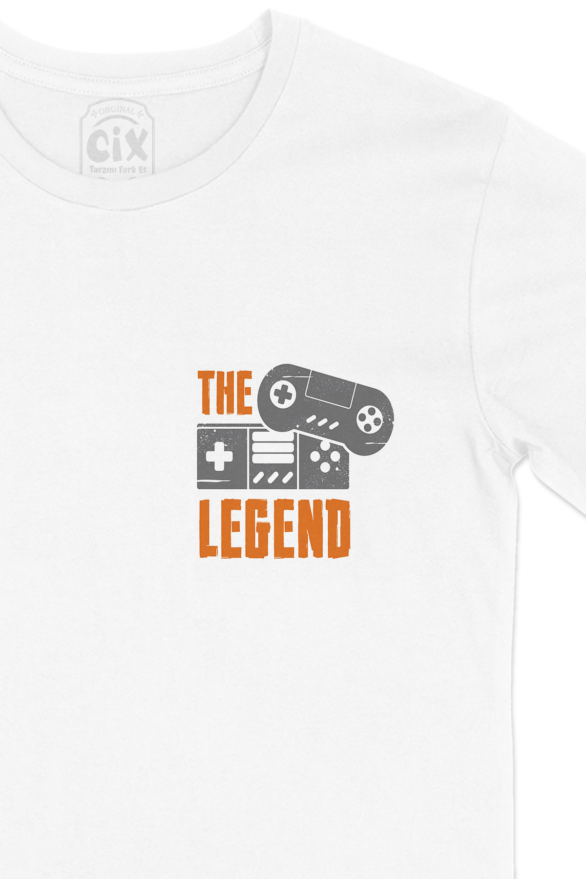 The Legend Cep Logo Tasarımlı Beyaz Tişört