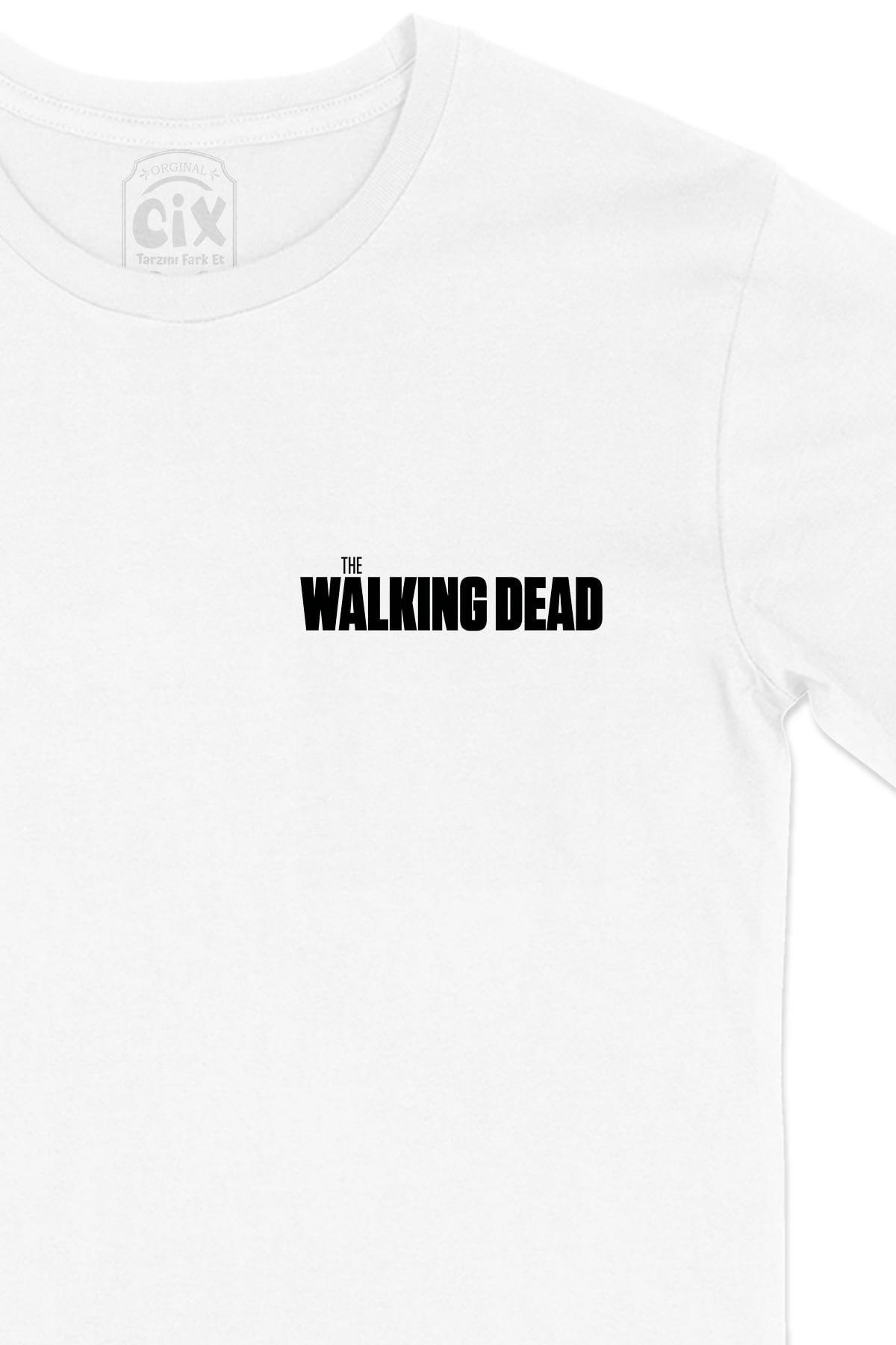 The Walking Dead Cep Logo Tasarımlı Beyaz Tişört