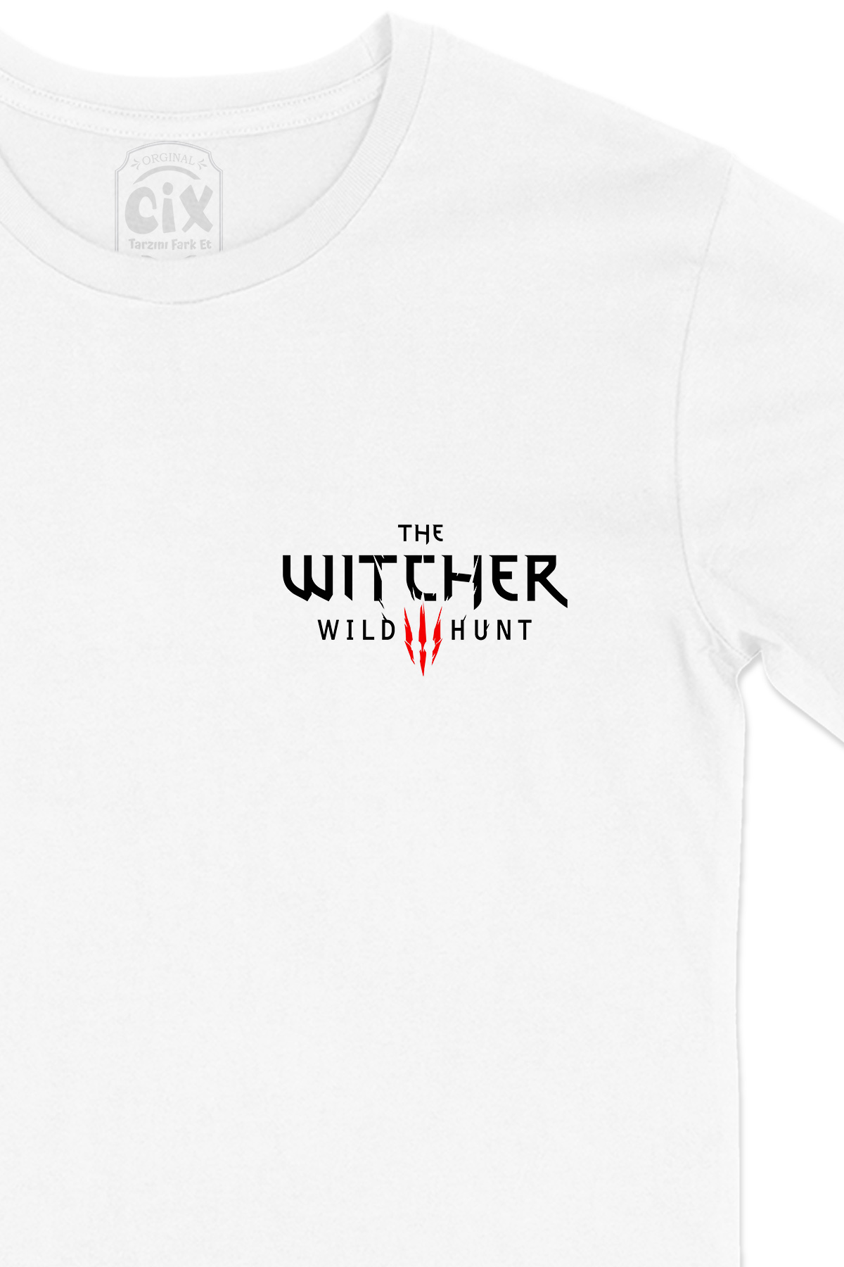The Witcher Cep Logo Tasarımlı Beyaz Tişört