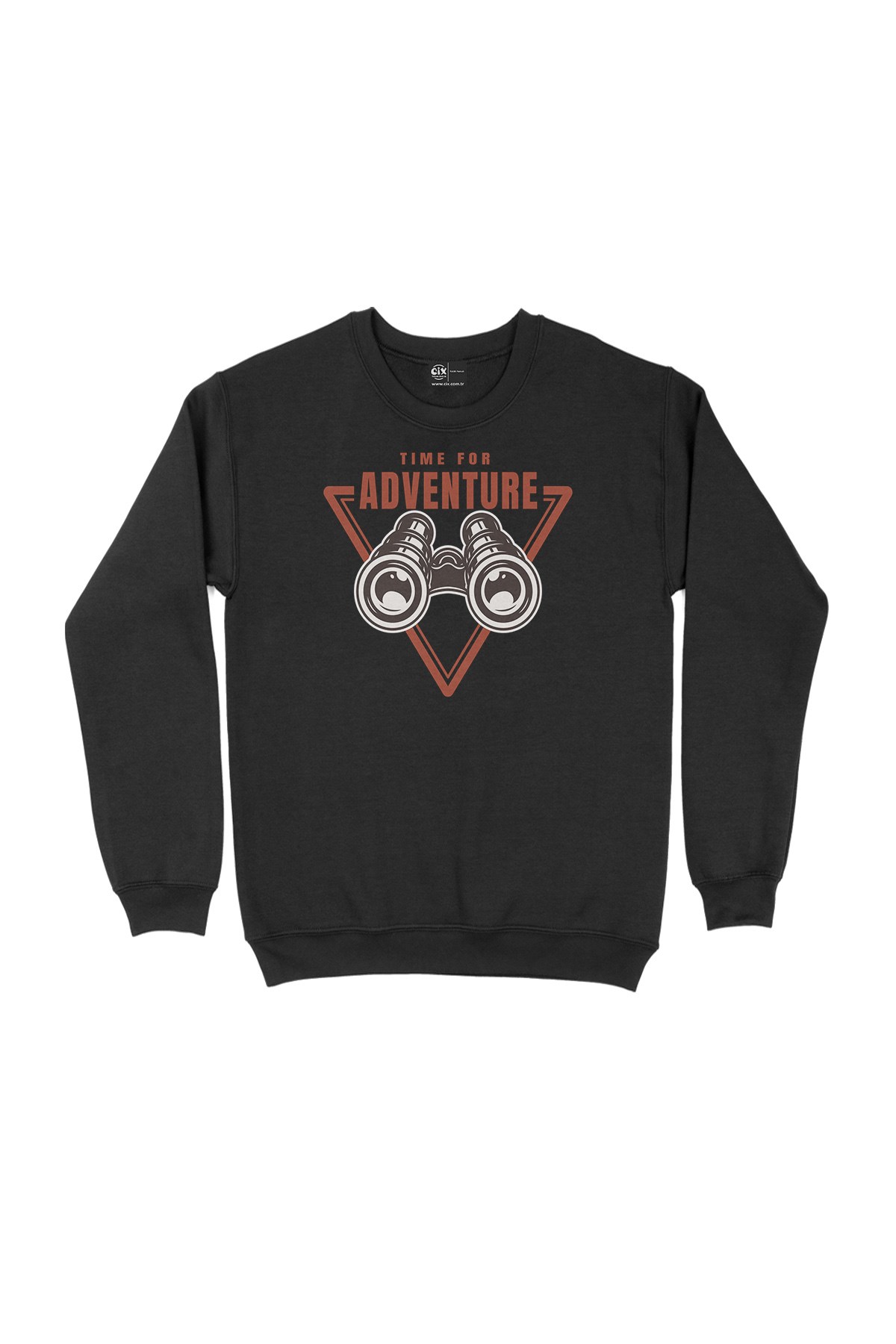 Time For Adventure Siyah Sweatshirt