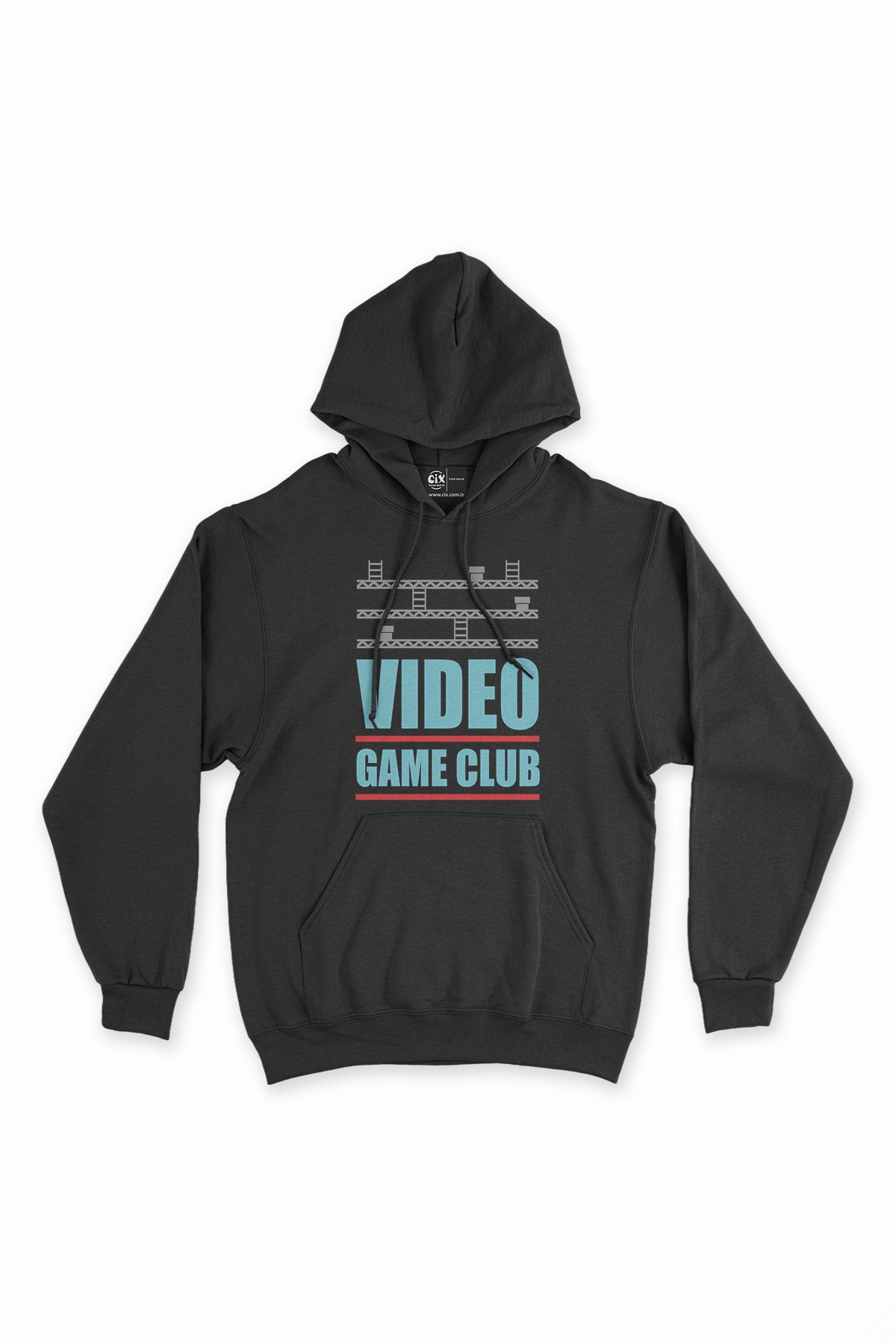 Turkuaz Video Game Club Siyah Kapşonlu Sweatshirt Hoodie