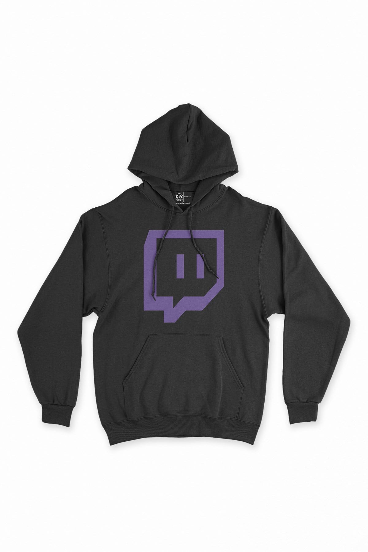 Twitch Logo Siyah Kapşonlu Sweatshirt Hoodie