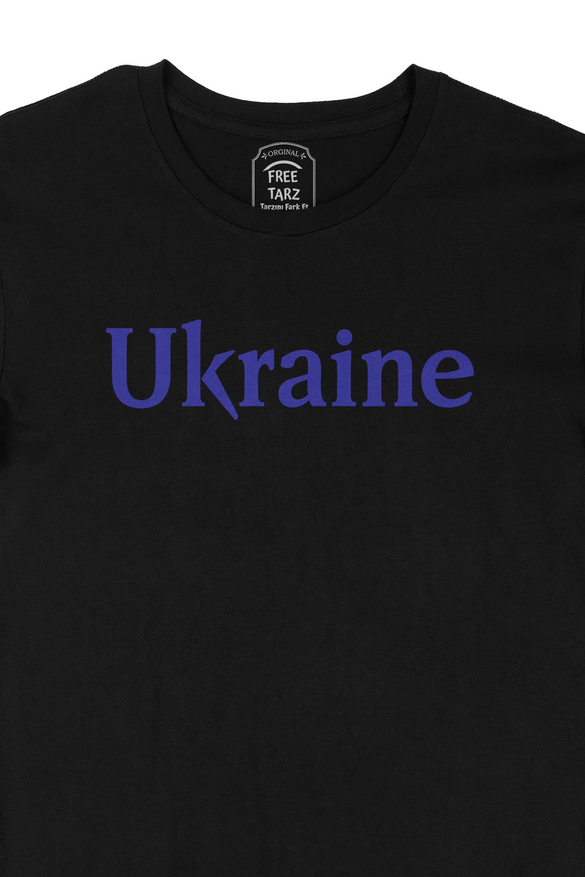 Ukrayna Ukraine Büyük Baskılı Siyah Tişört