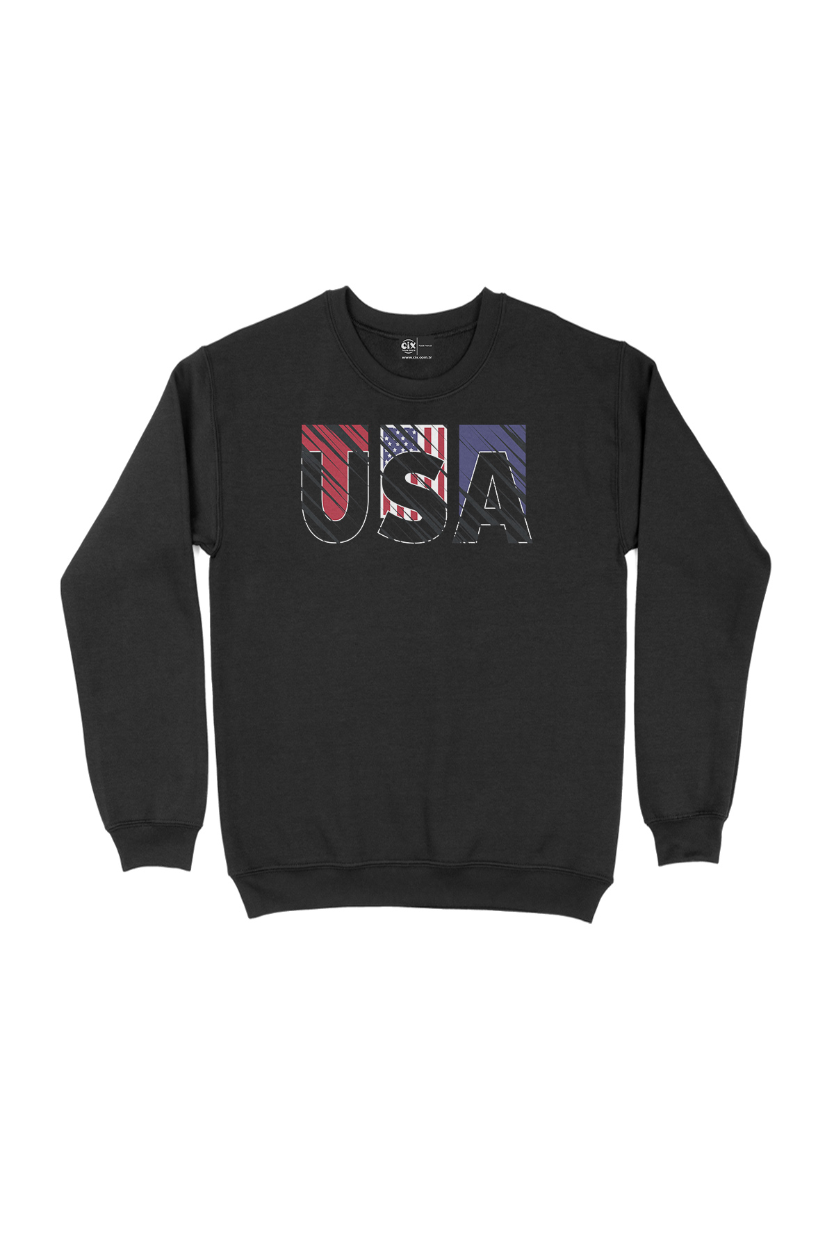 USA Amerika Tasarım Siyah Sweatshirt