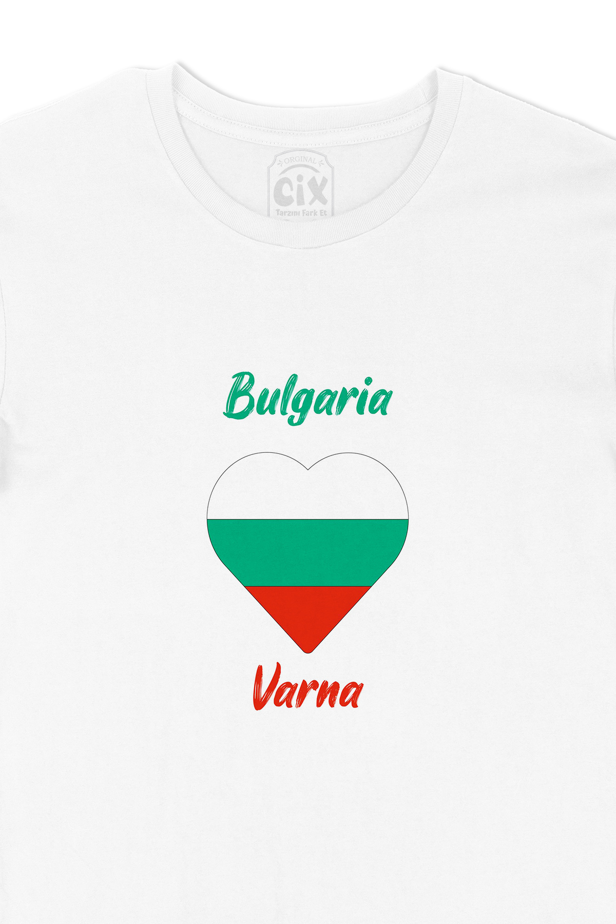 Varna Bulgaristan Bayraklı Kalpli Tişört
