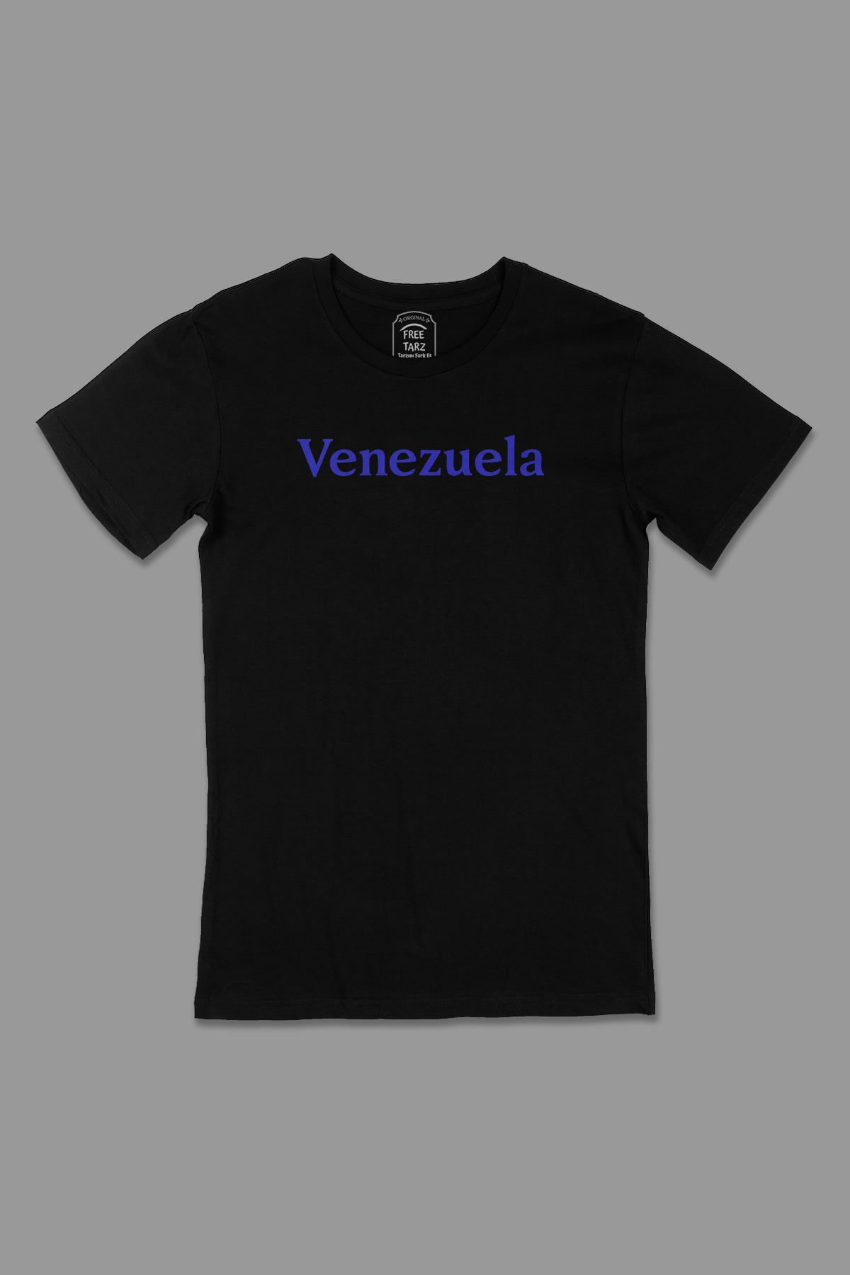 Venezuela Büyük Baskılı Siyah Tişört