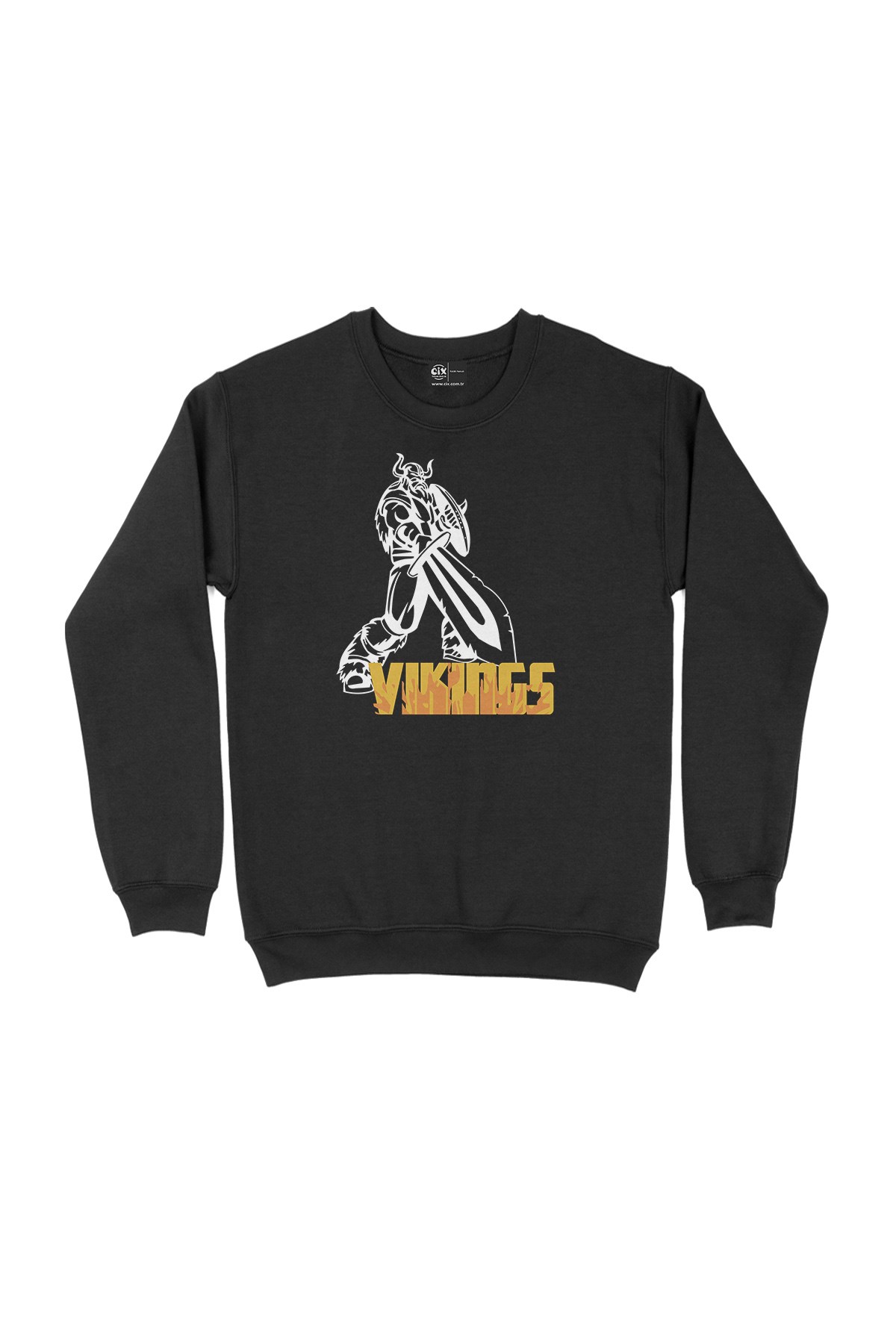 Vikingler Kılınç ve Kalkan Siyah Sweatshirt
