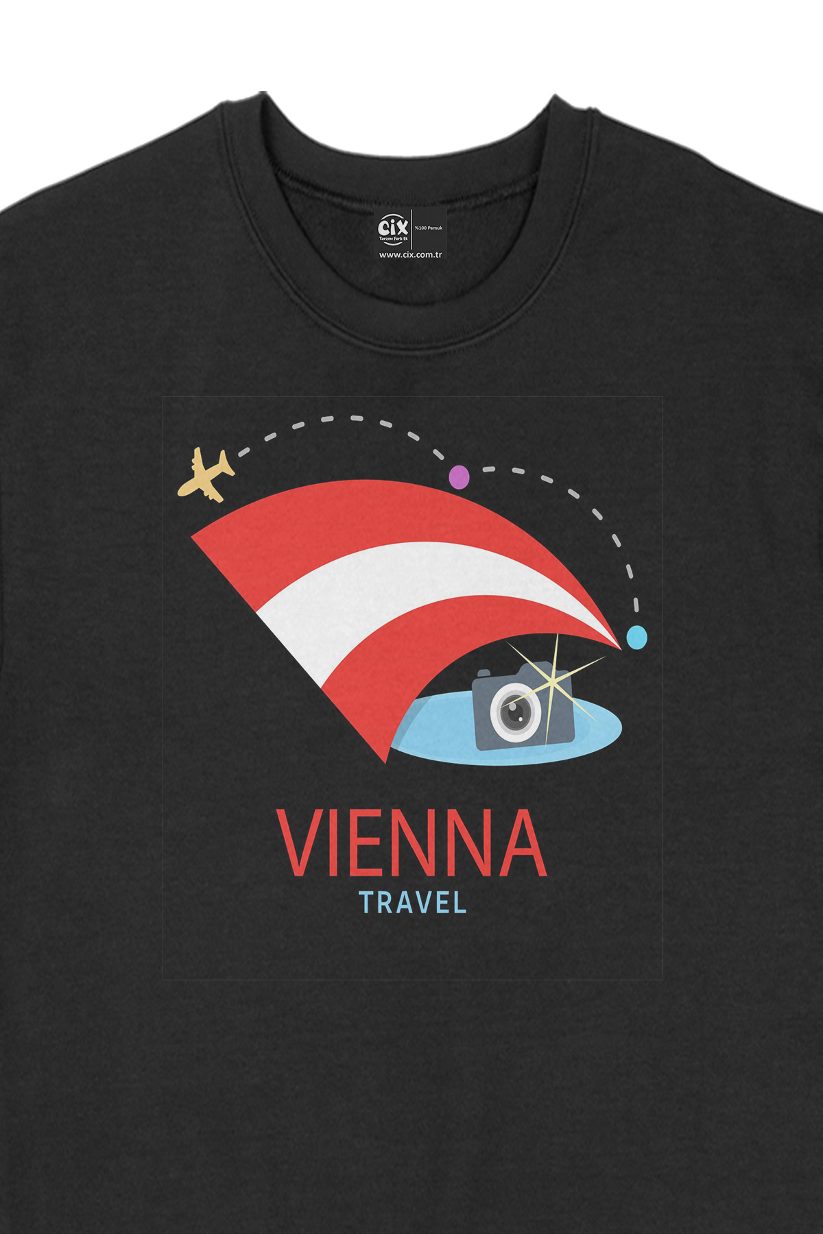 Viyana Seyahati Siyah Sweatshirt