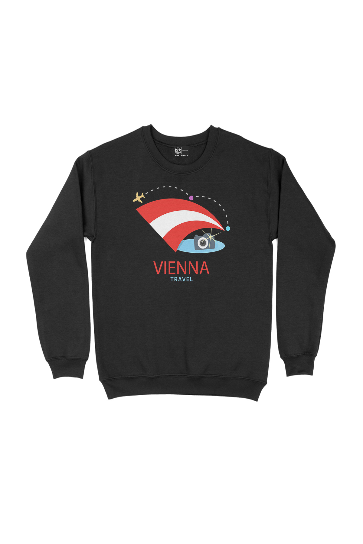 Viyana Seyahati Siyah Sweatshirt