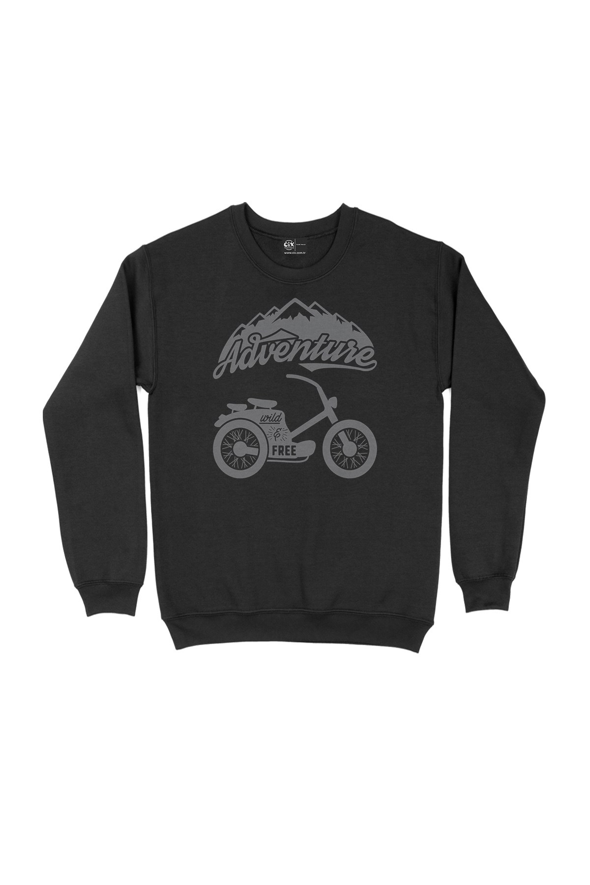 Wild & Free Bisiklet Siyah Sweatshirt