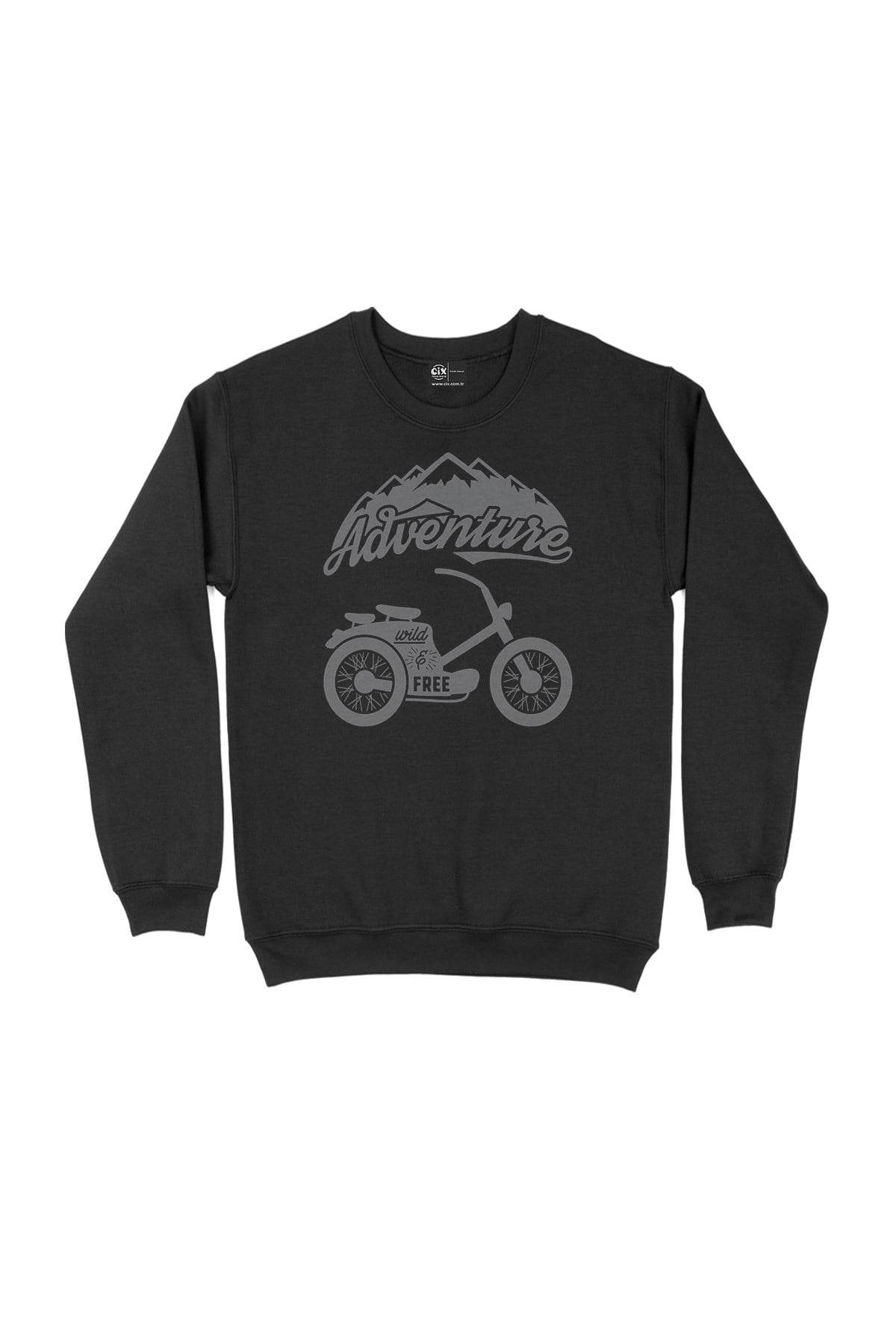 Wild & Free Bisiklet Siyah Sweatshirt