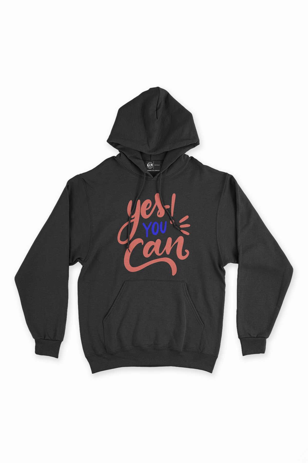 Yes You Can Siyah Kapşonlu Sweatshirt Hoodie