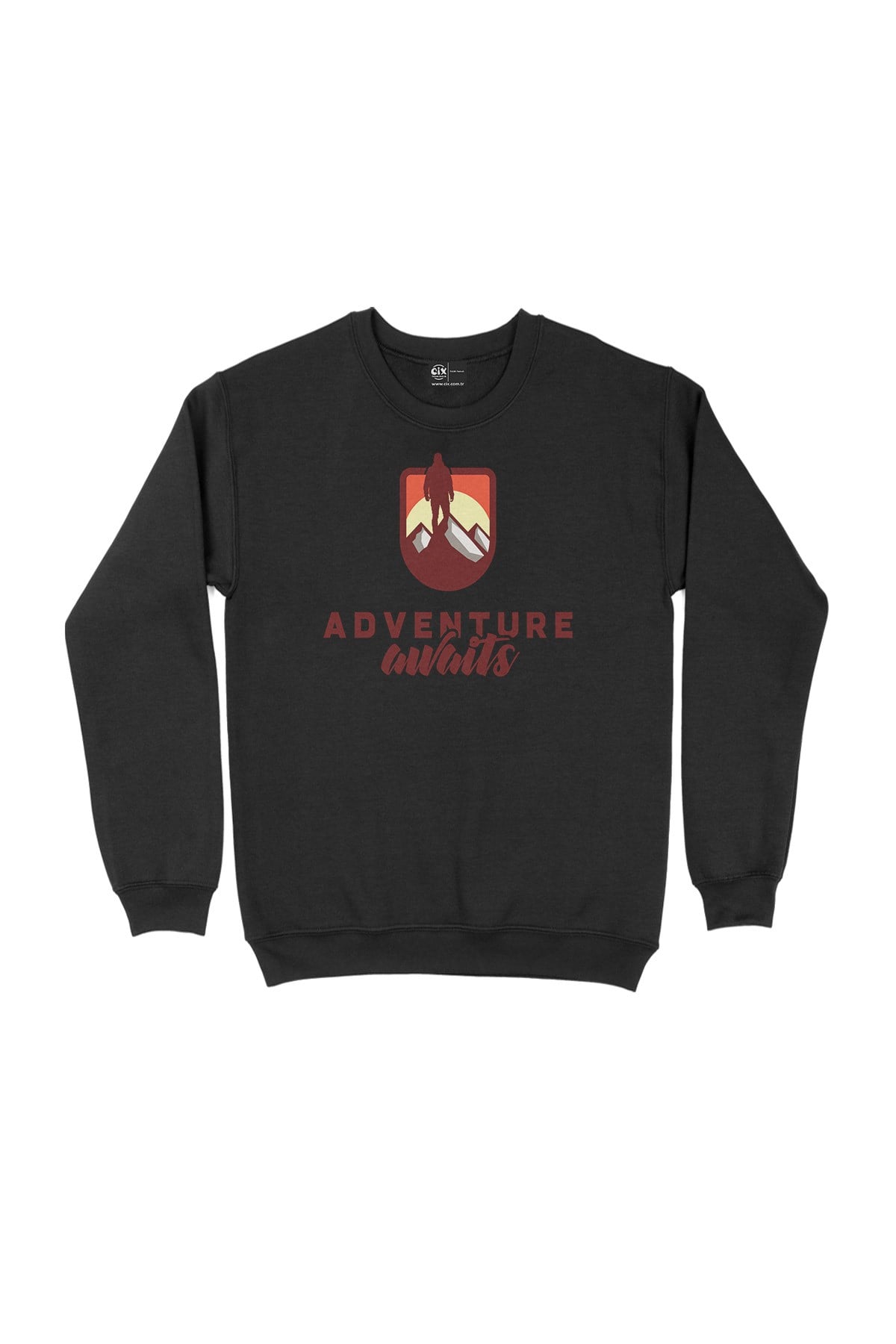 Yeşil Adventure Awaits Siyah Sweatshirt