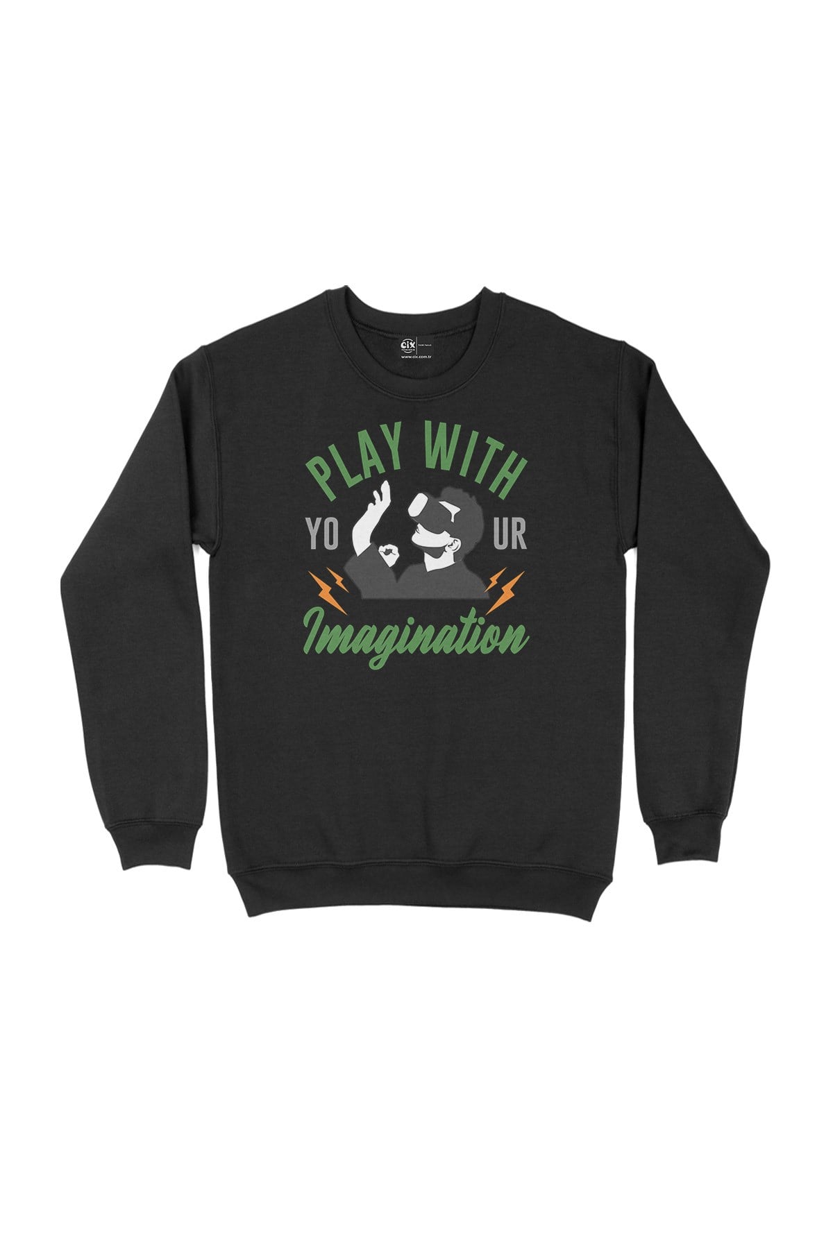 Yeşil Play Your Imagination Siyah Sweatshirt
