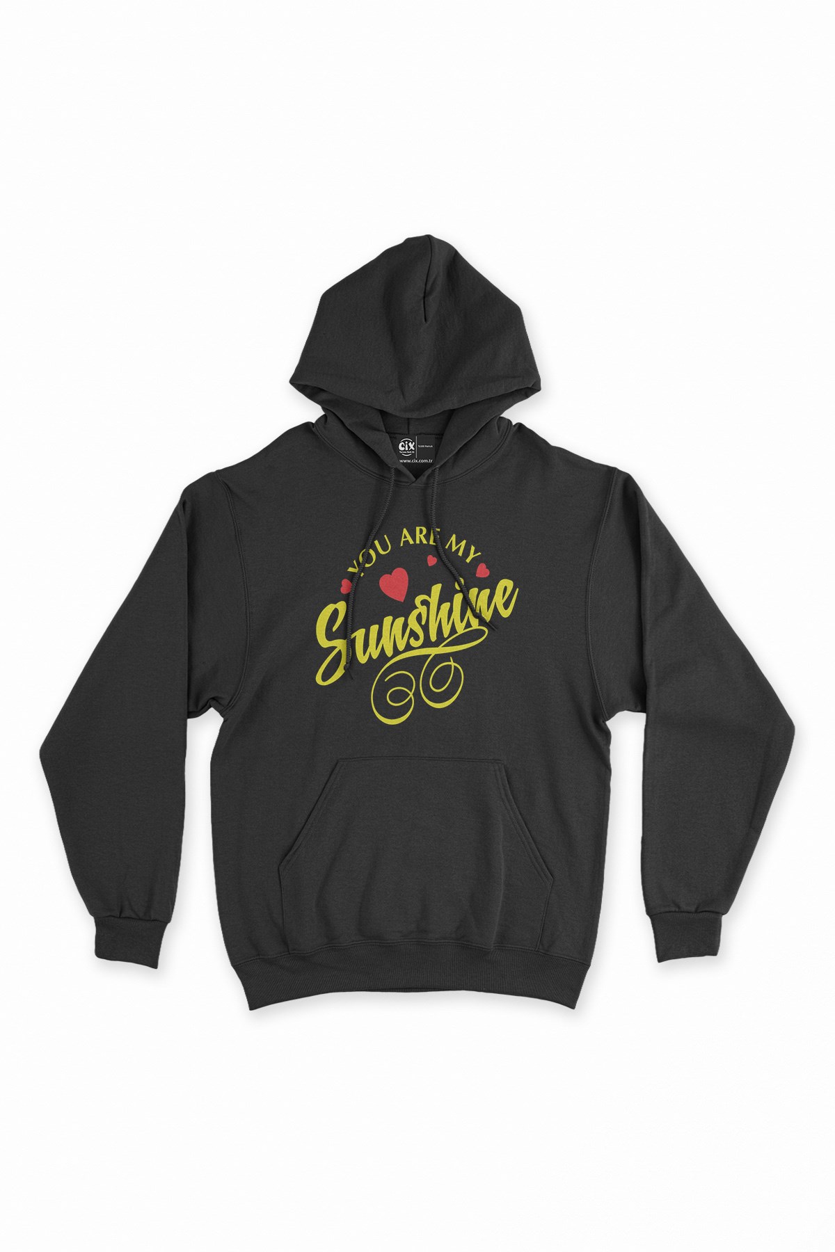 You Are My Sun Shine Siyah Kapşonlu Sweatshirt Hoodie