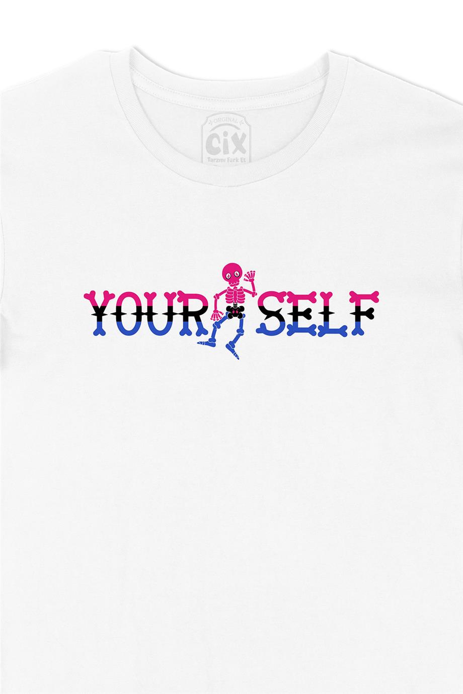 Yourself İskeletli Beyaz Tişört
