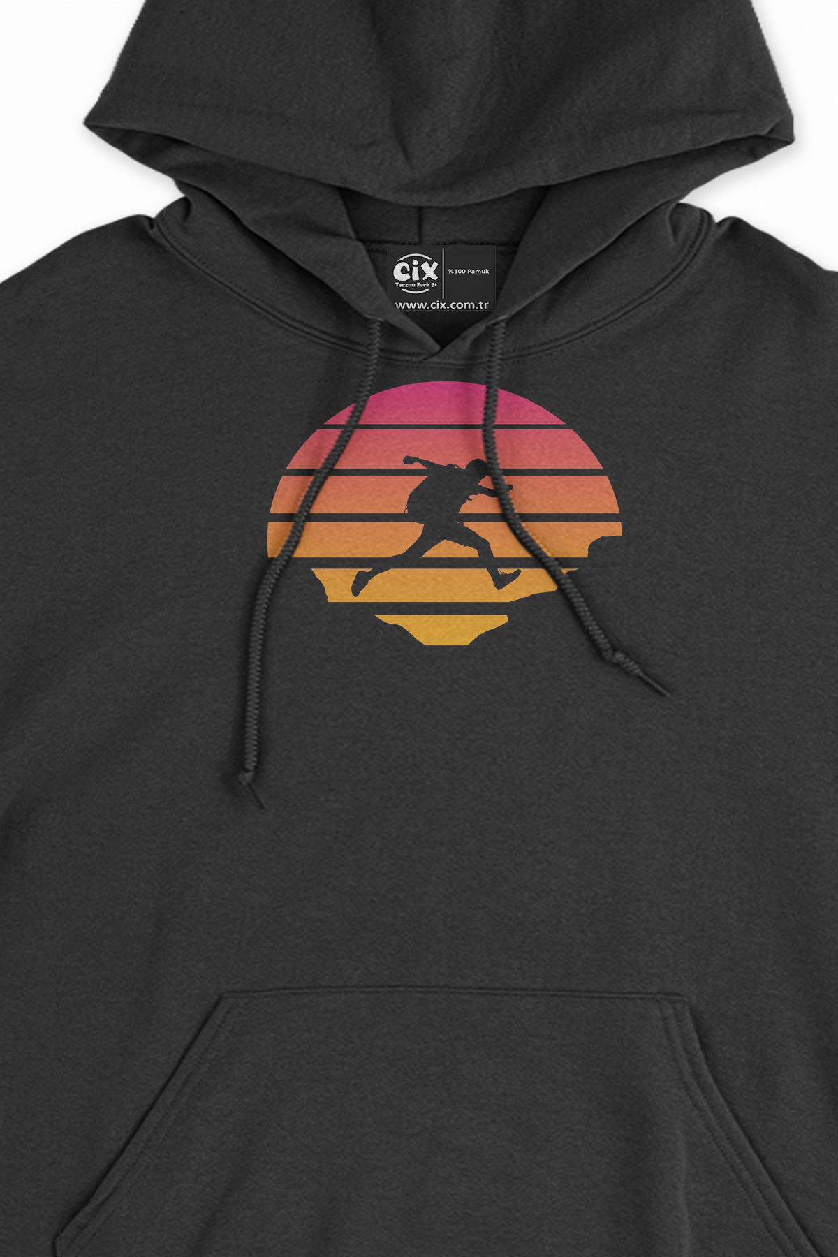 Yürüyüş Hiking Siyah Sweatshirt Hoodie