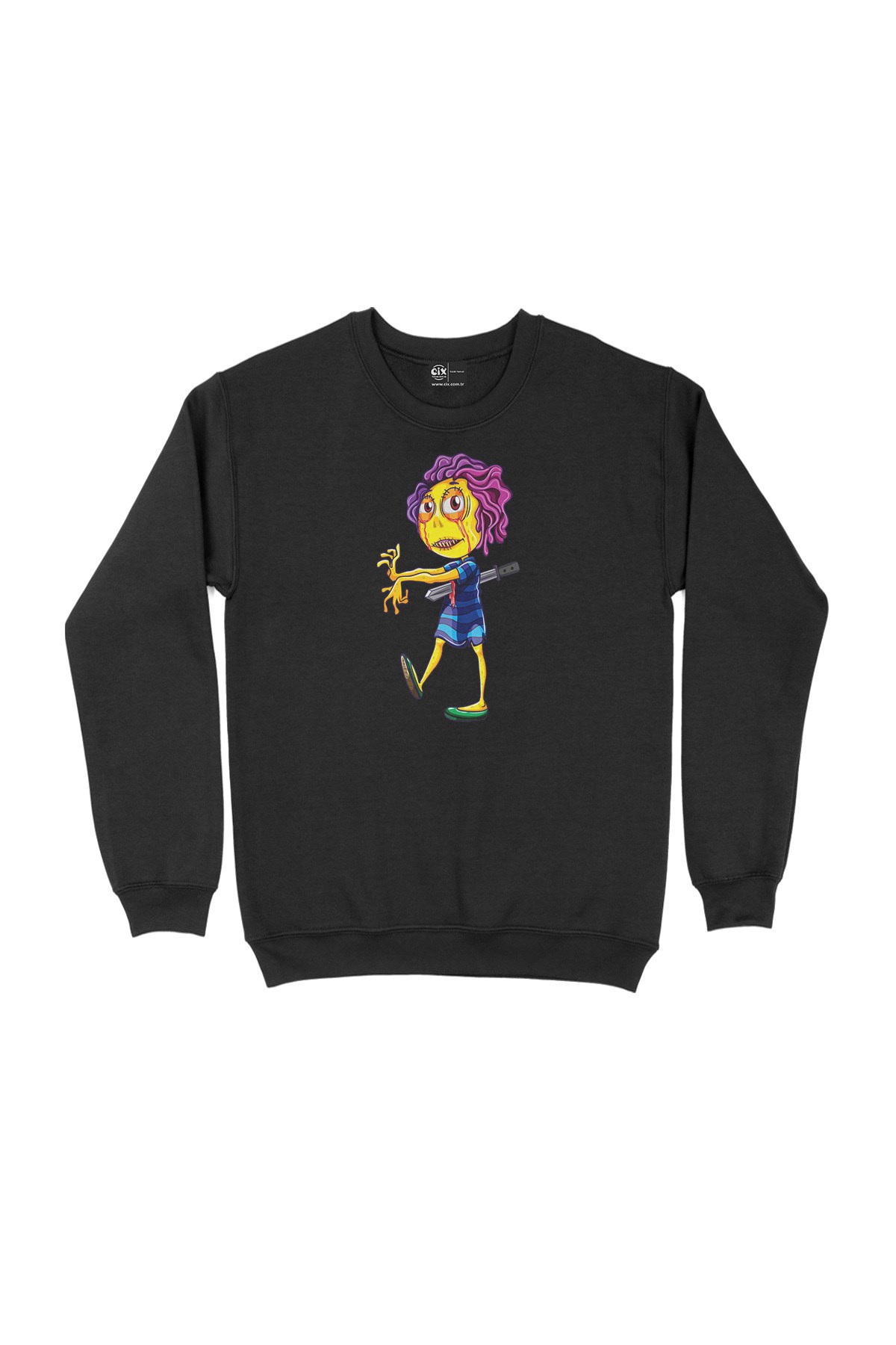 Zombies Woman Siyah Sweatshirt