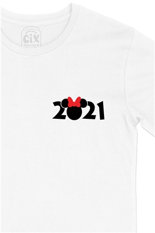 2021 Tasarımlı Cep Logo Tasarımlı Beyaz Tişört